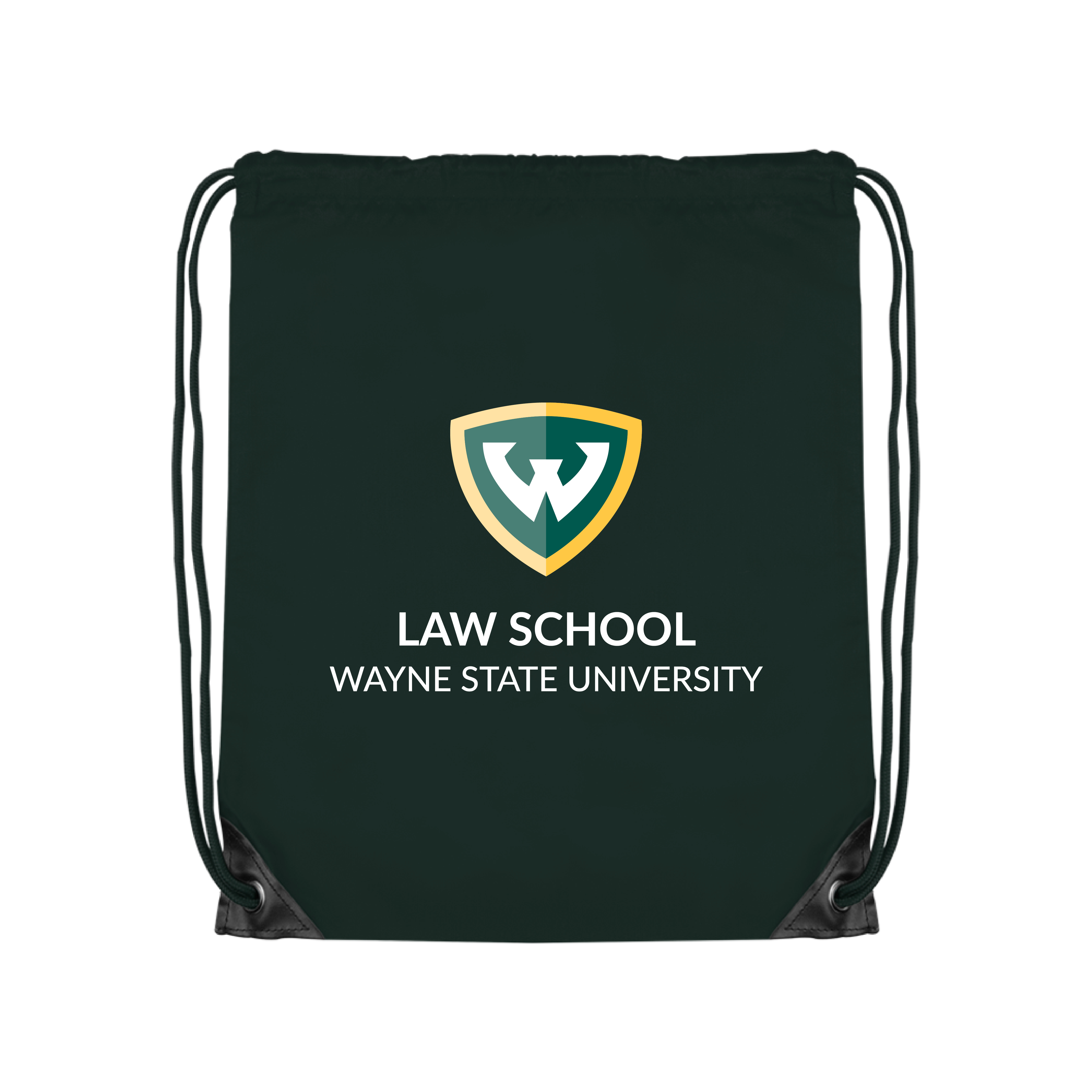 Wayne State Univ Dark Green Drawstring Backpack WSU - Law School