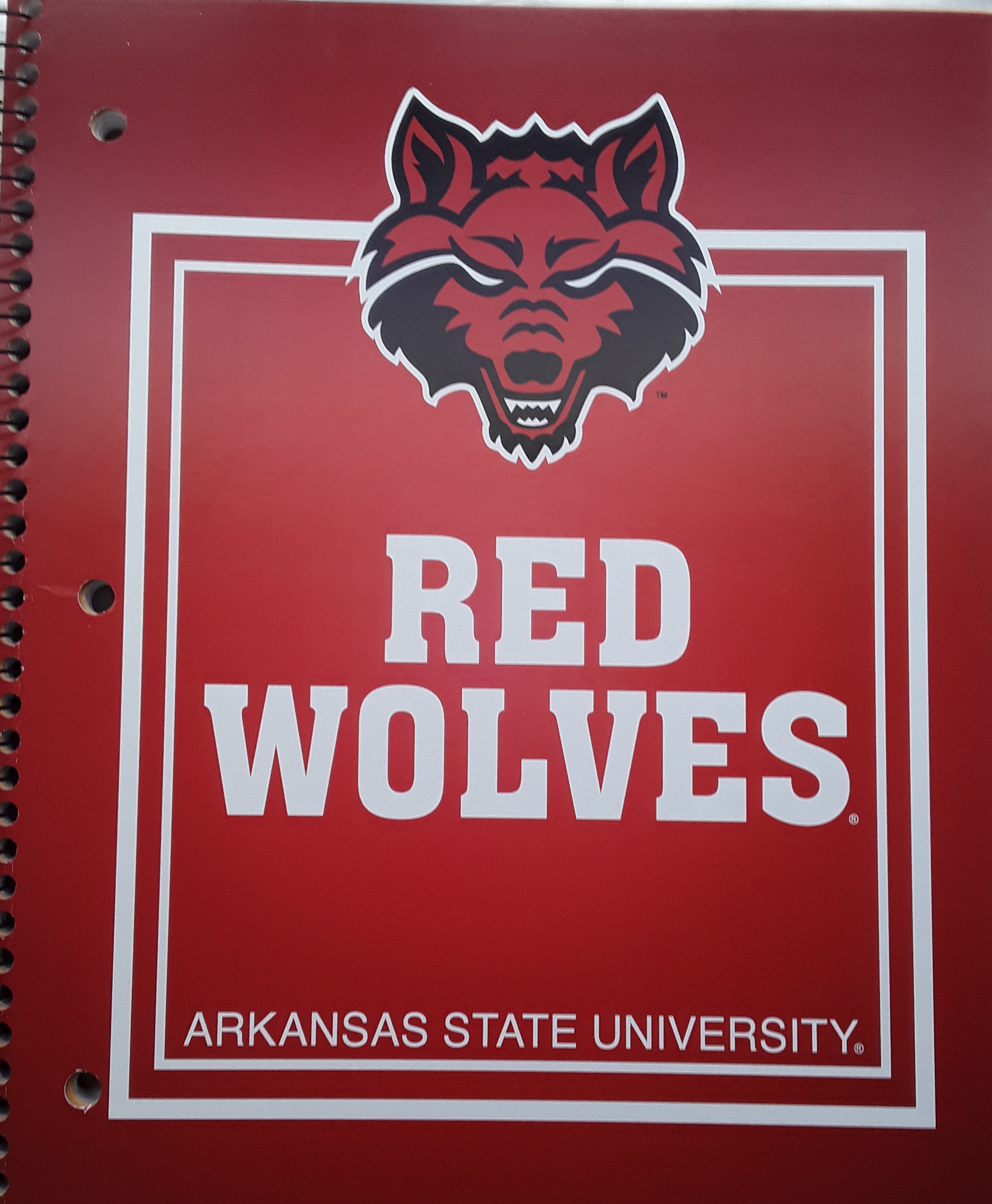 Red Wolves Arkansas State University 3 Subject Notebook