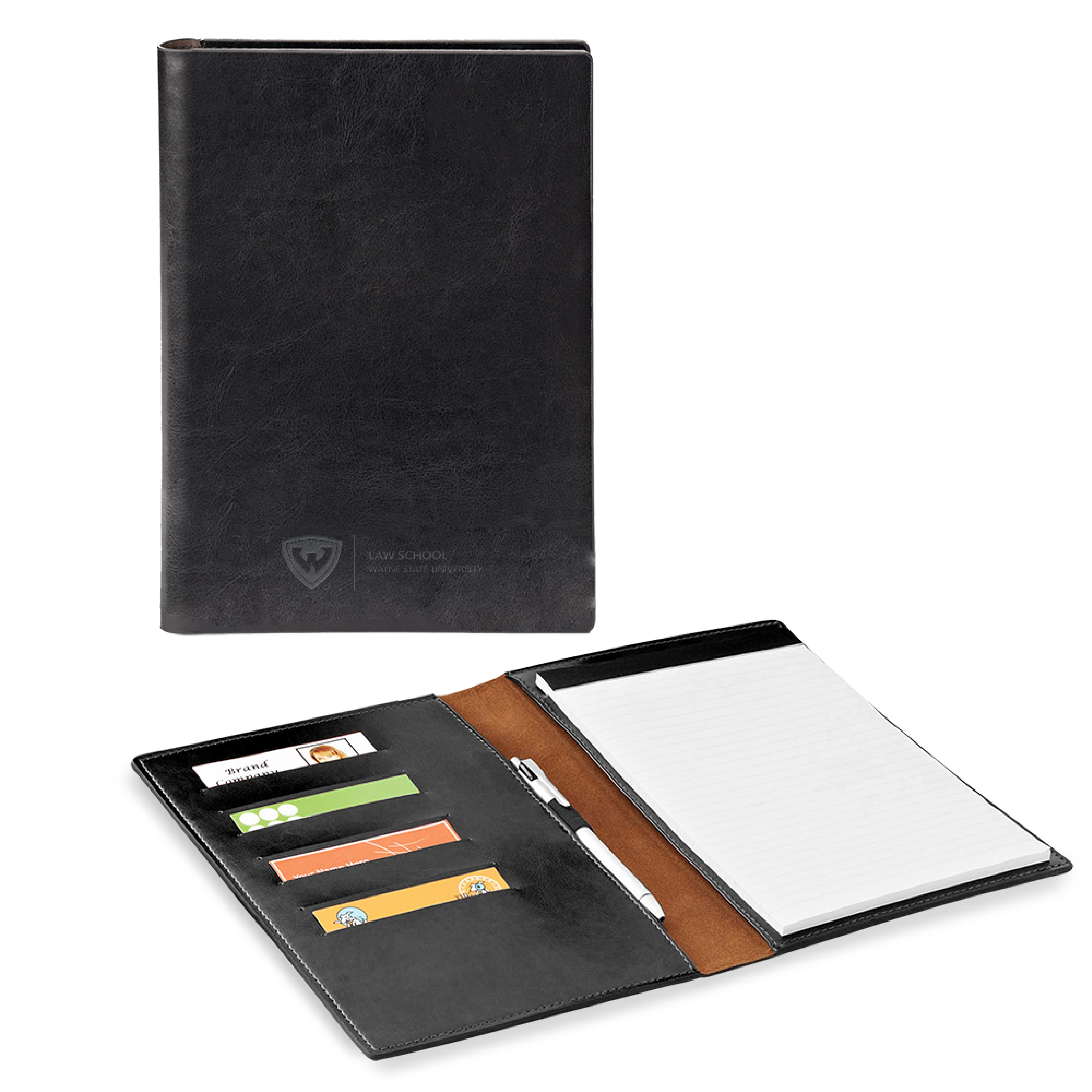 Wayne State Univ Fabrizio Black Padfolio WSU - Law School Engraved