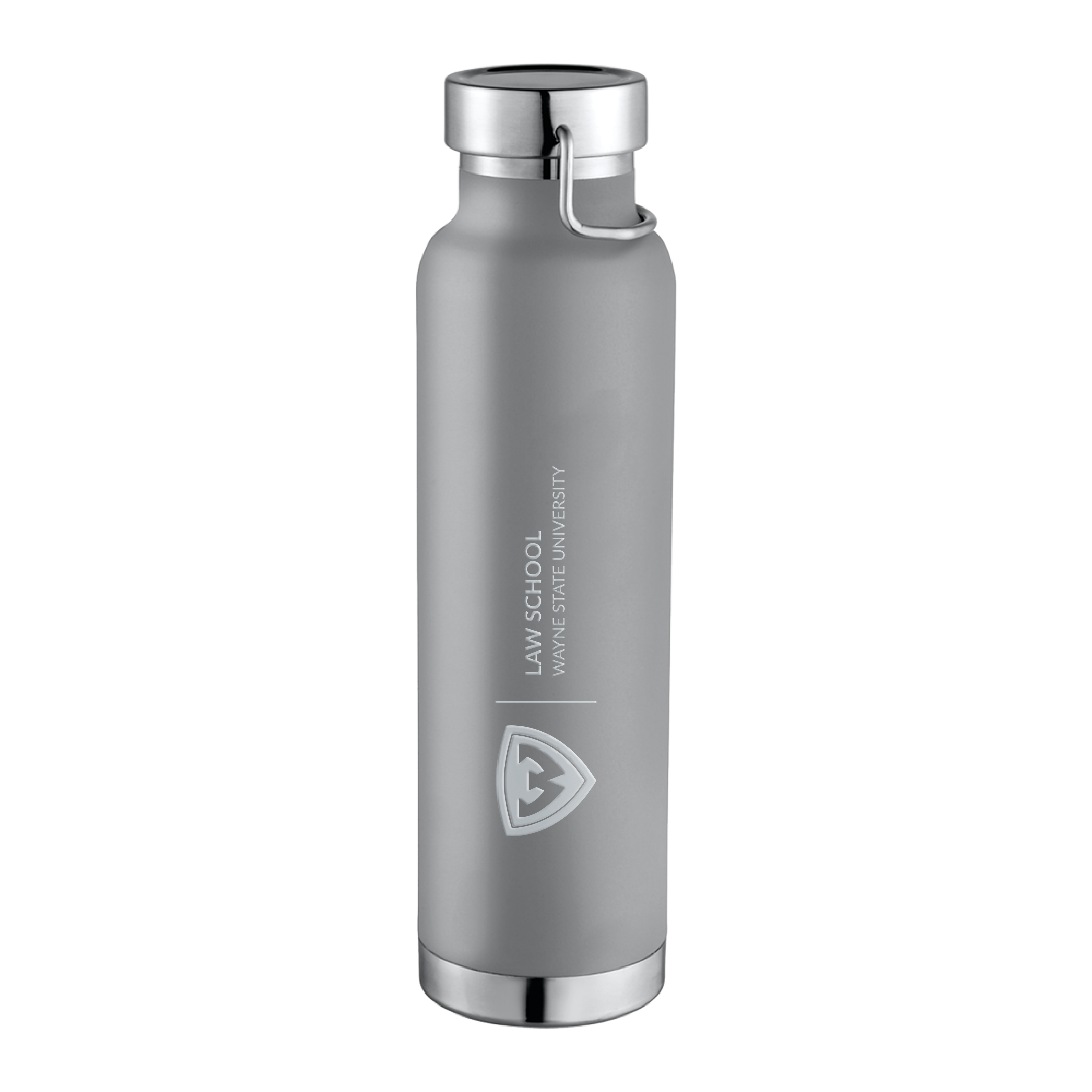 Wayne State Univ Thor Copper Vacuum Insulated Grey Bottle 22oz WSU - Law School Engraved
