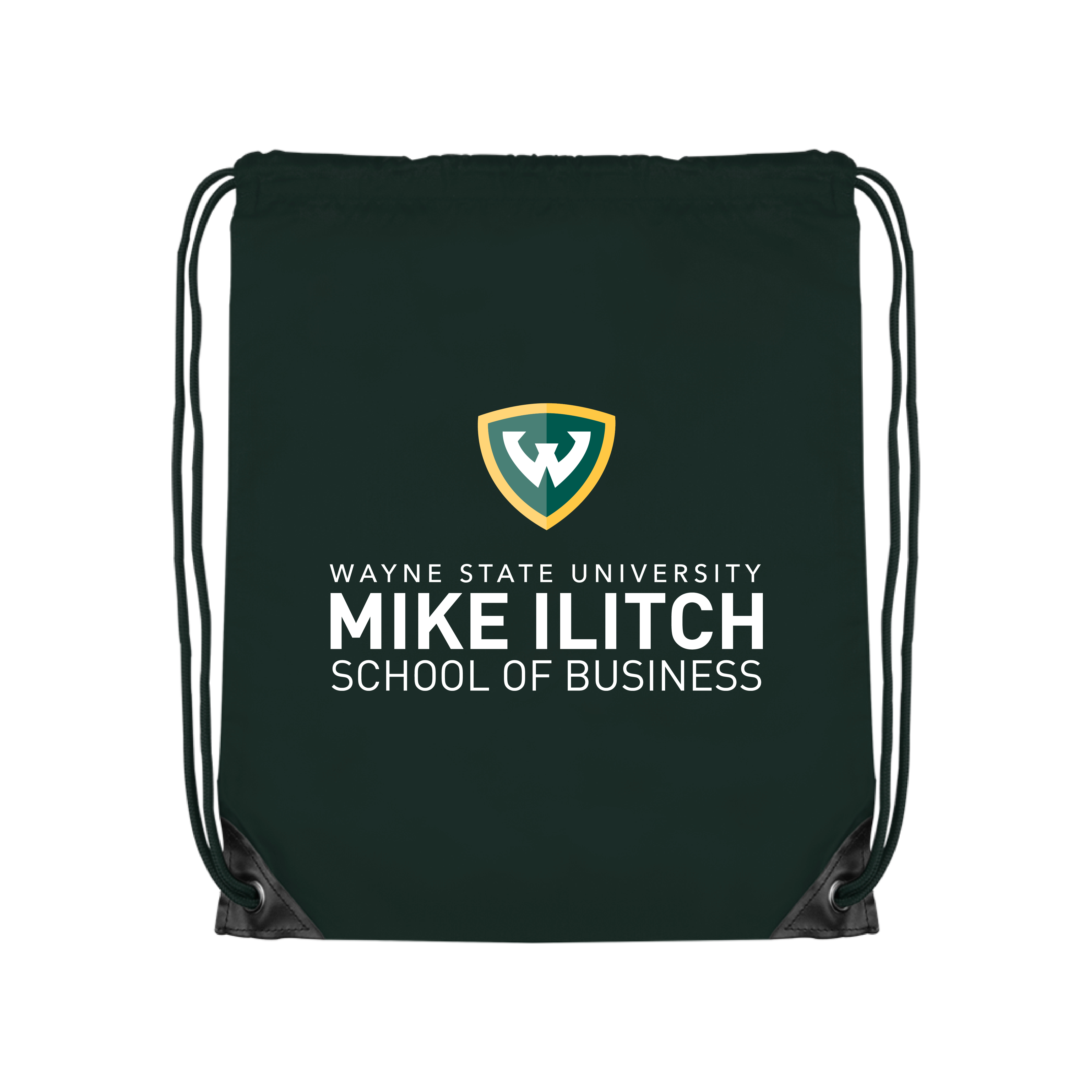 Wayne State Univ Dark Green Drawstring Backpack WSU - School of Business