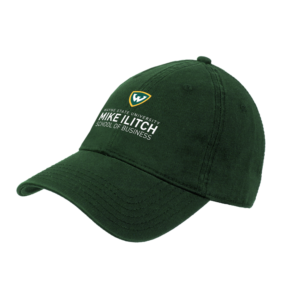 Wayne State Univ Dark Green Unstructured Adjustable Low Profile Hat WSU - School of Business