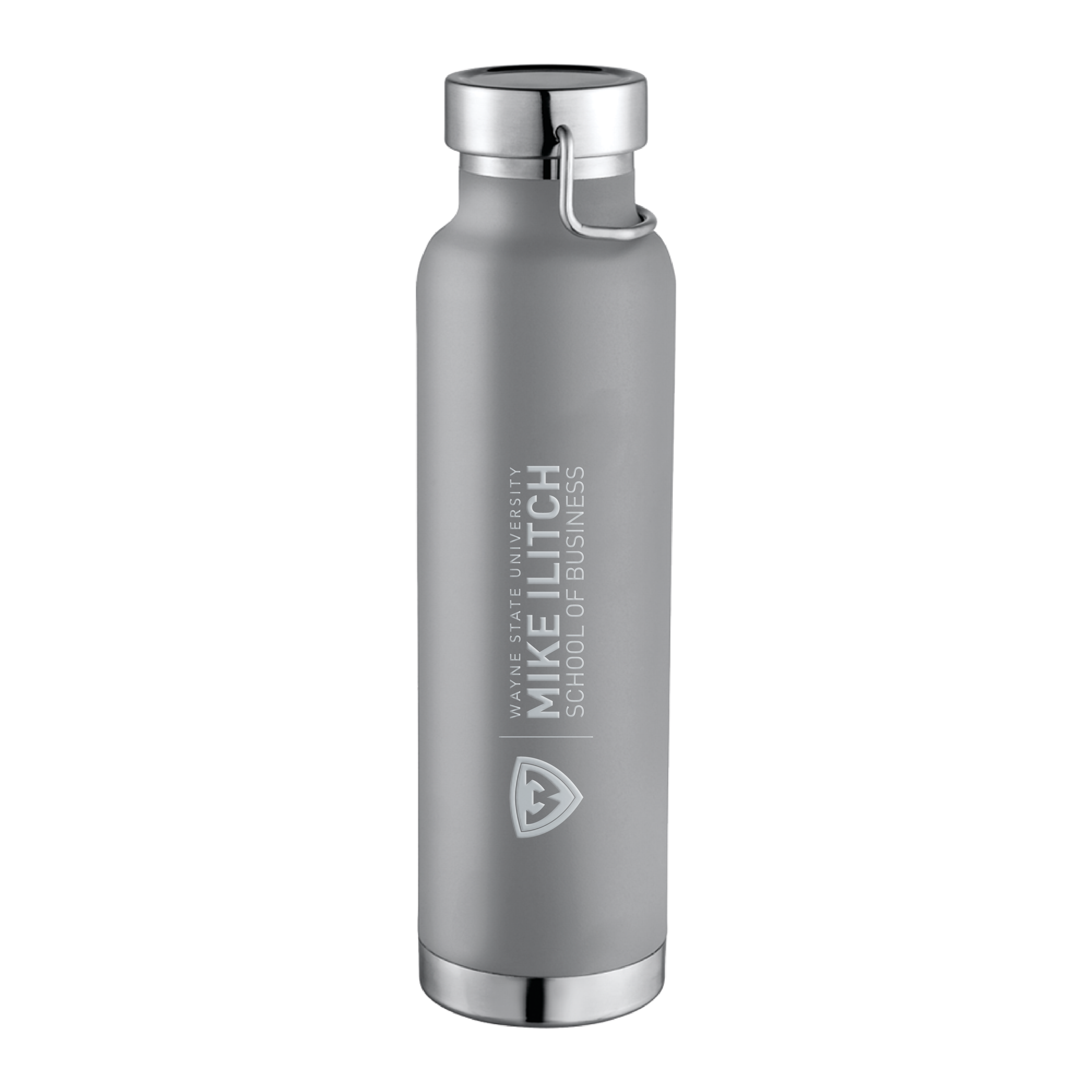 Wayne State Univ Thor Copper Vacuum Insulated Grey Bottle 22oz WSU - School of Business Engraved