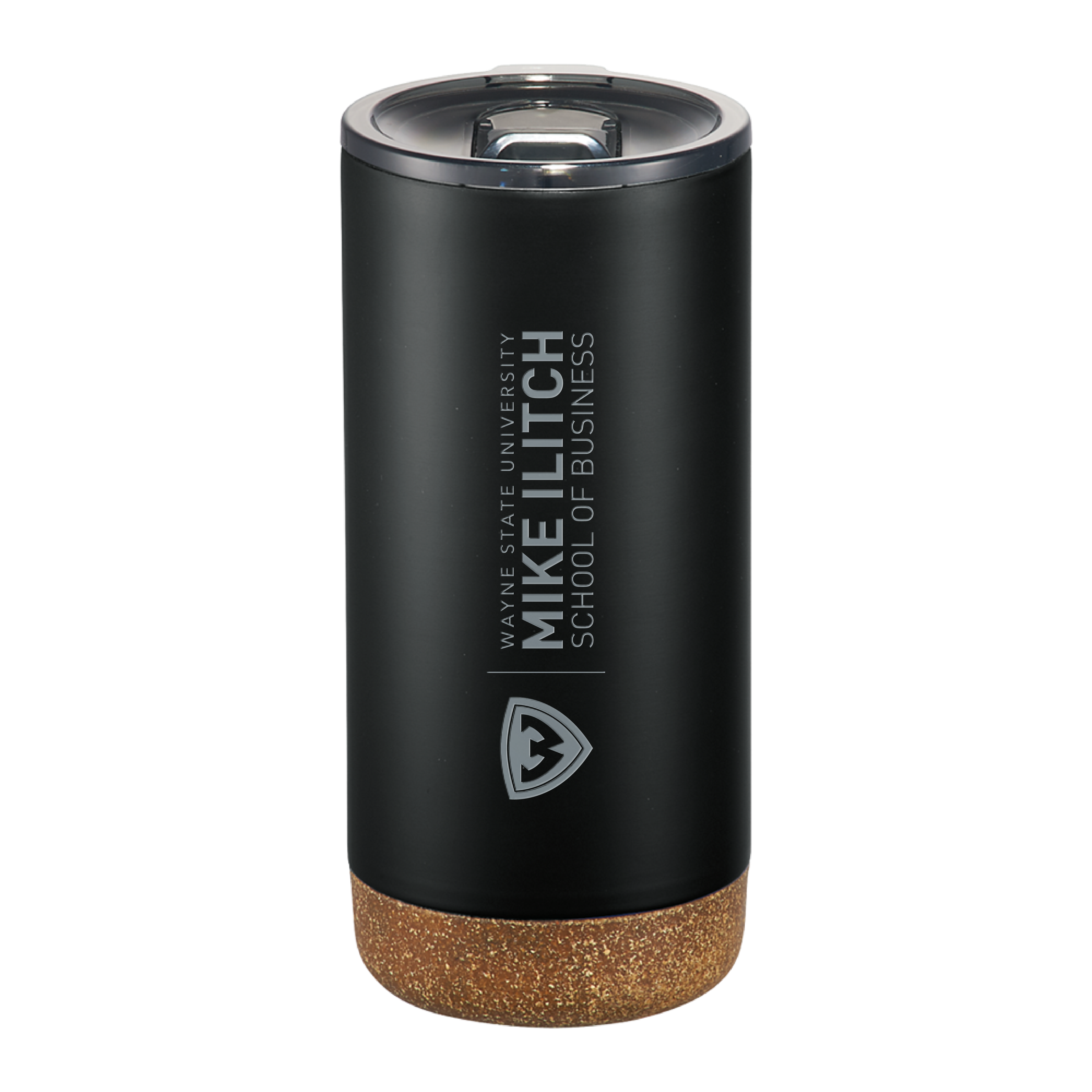 Wayne State Univ Valhalla Vacuum Insulated Black Tumbler 16oz WSU - School of Business Engraved