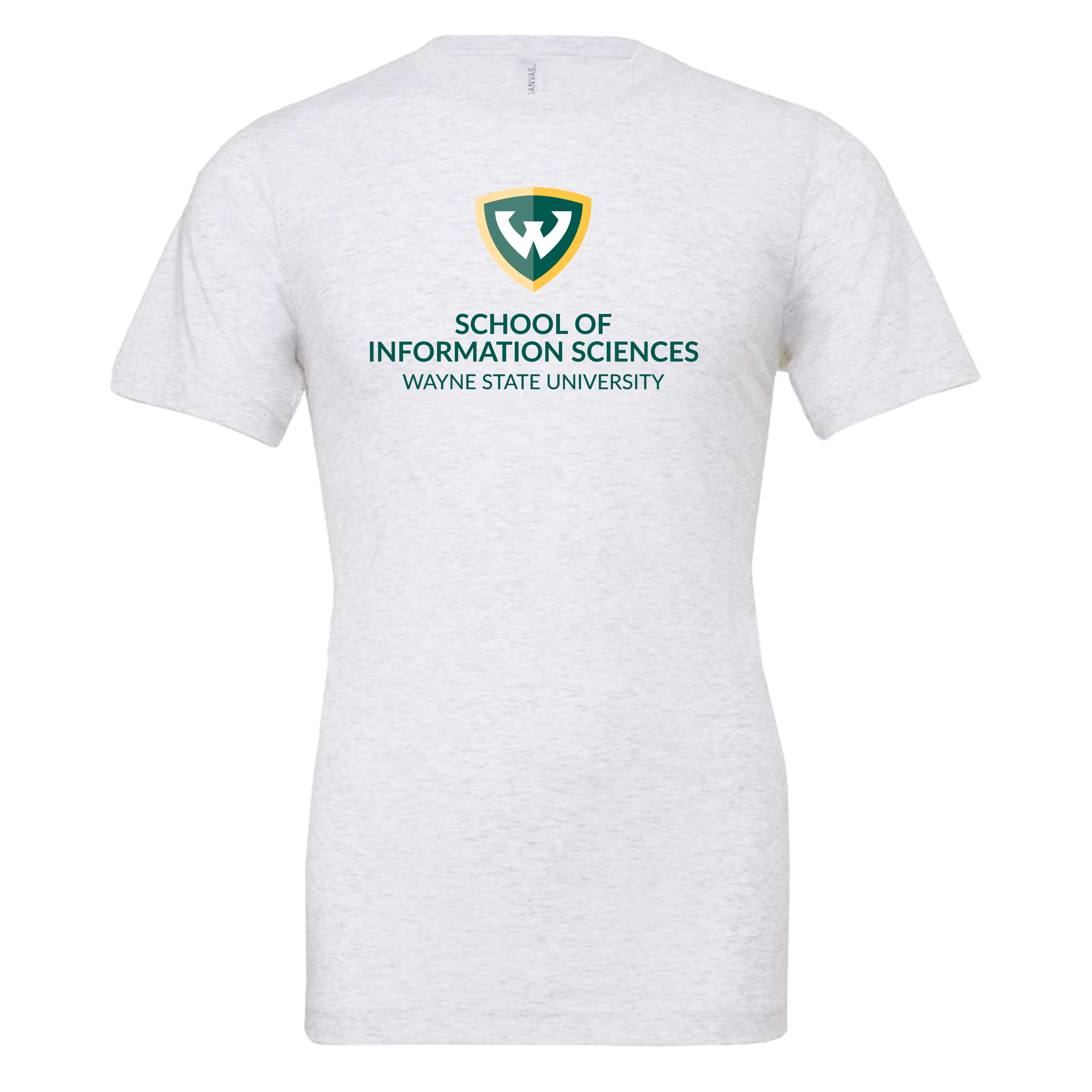 Wayne State Univ Bella + Canvas Ash Grey Jersey Cotton T Shirt WSU - School of Information Sciences