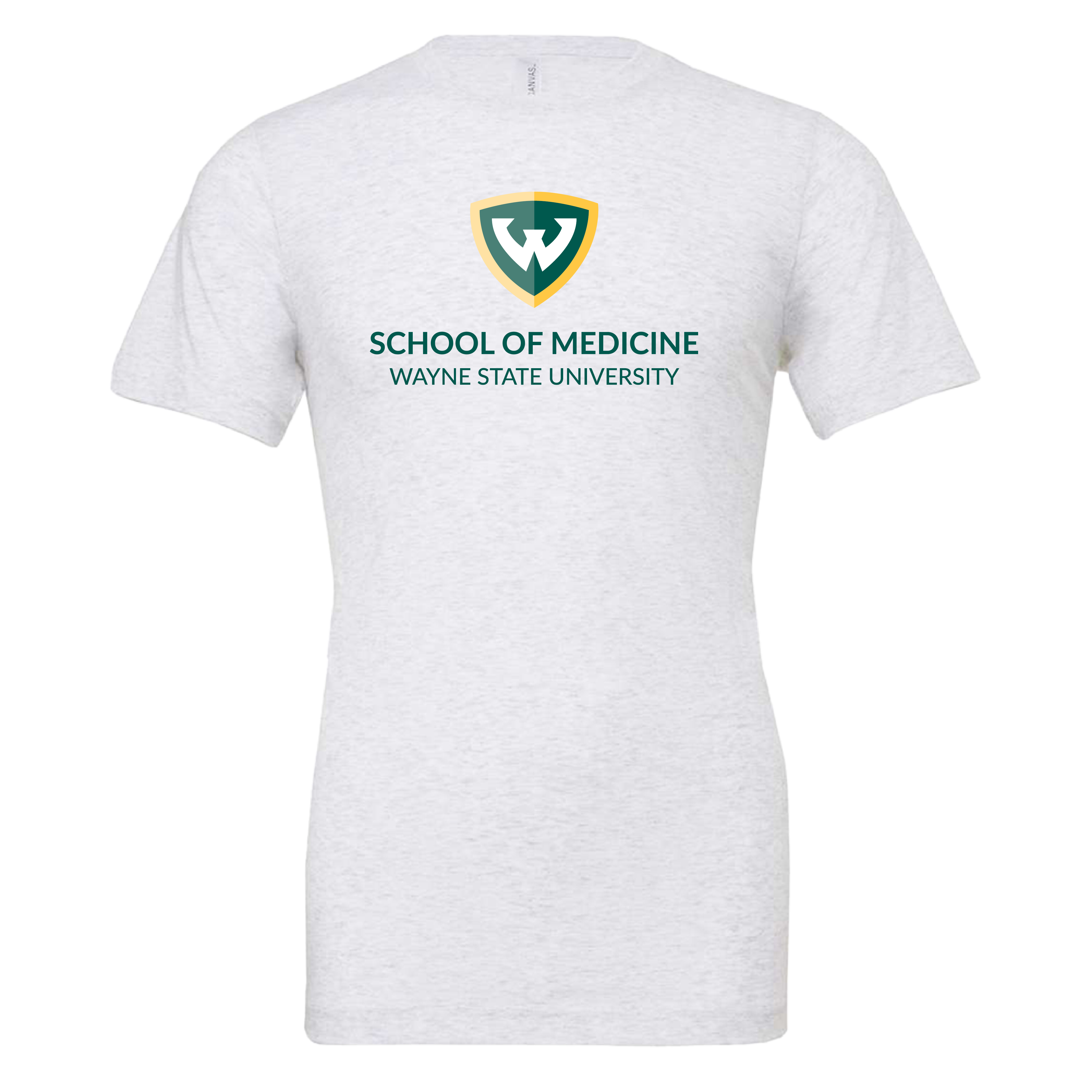 Wayne State Univ Bella + Canvas Ash Grey Jersey Cotton T Shirt WSU - School of Medicine