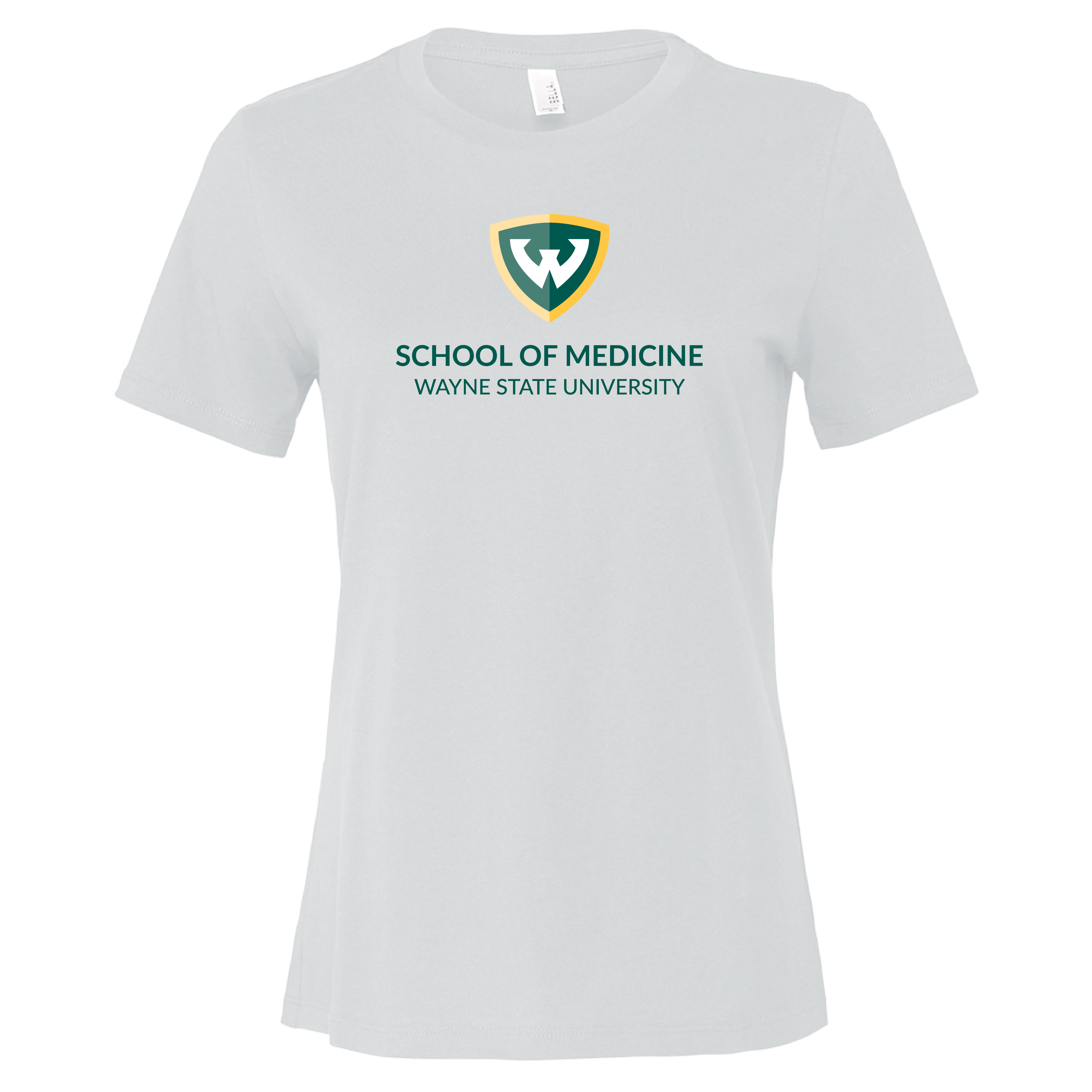 Wayne State Univ Bella + Canvas Womens White Relaxed Cotton T Shirt WSU - School of Medicine