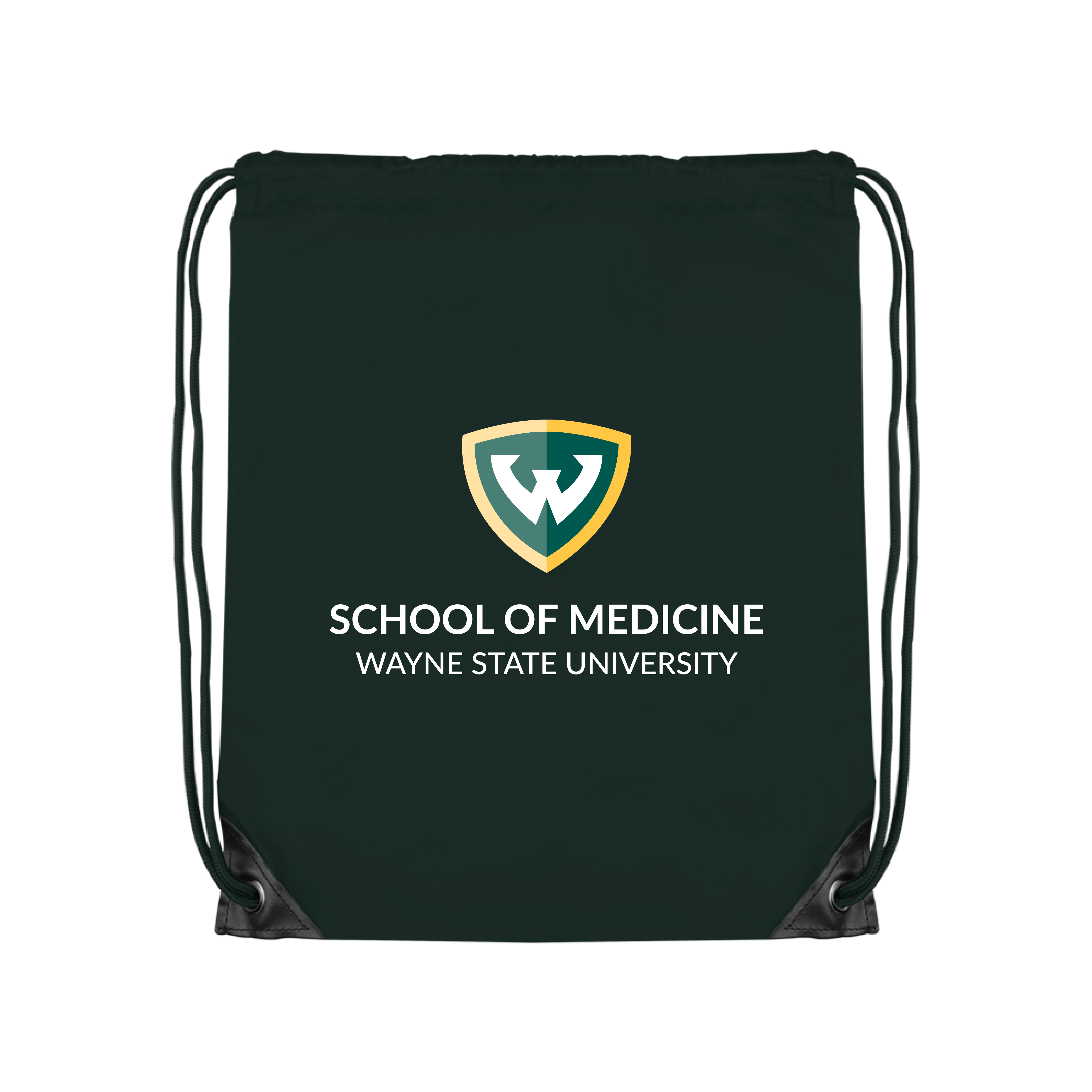 Wayne State Univ Dark Green Drawstring Backpack WSU - School of Medicine