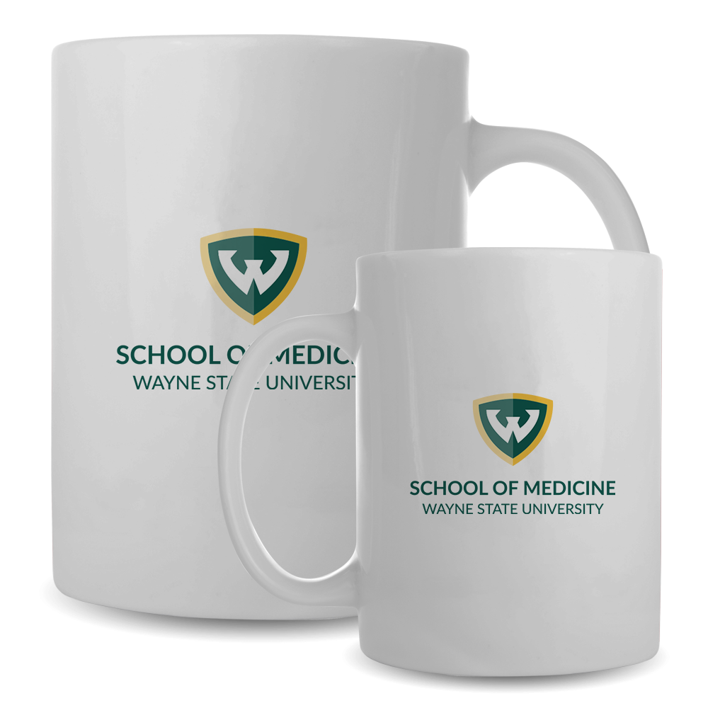 Wayne State Univ Full Color White Mug 15oz WSU - School of Medicine