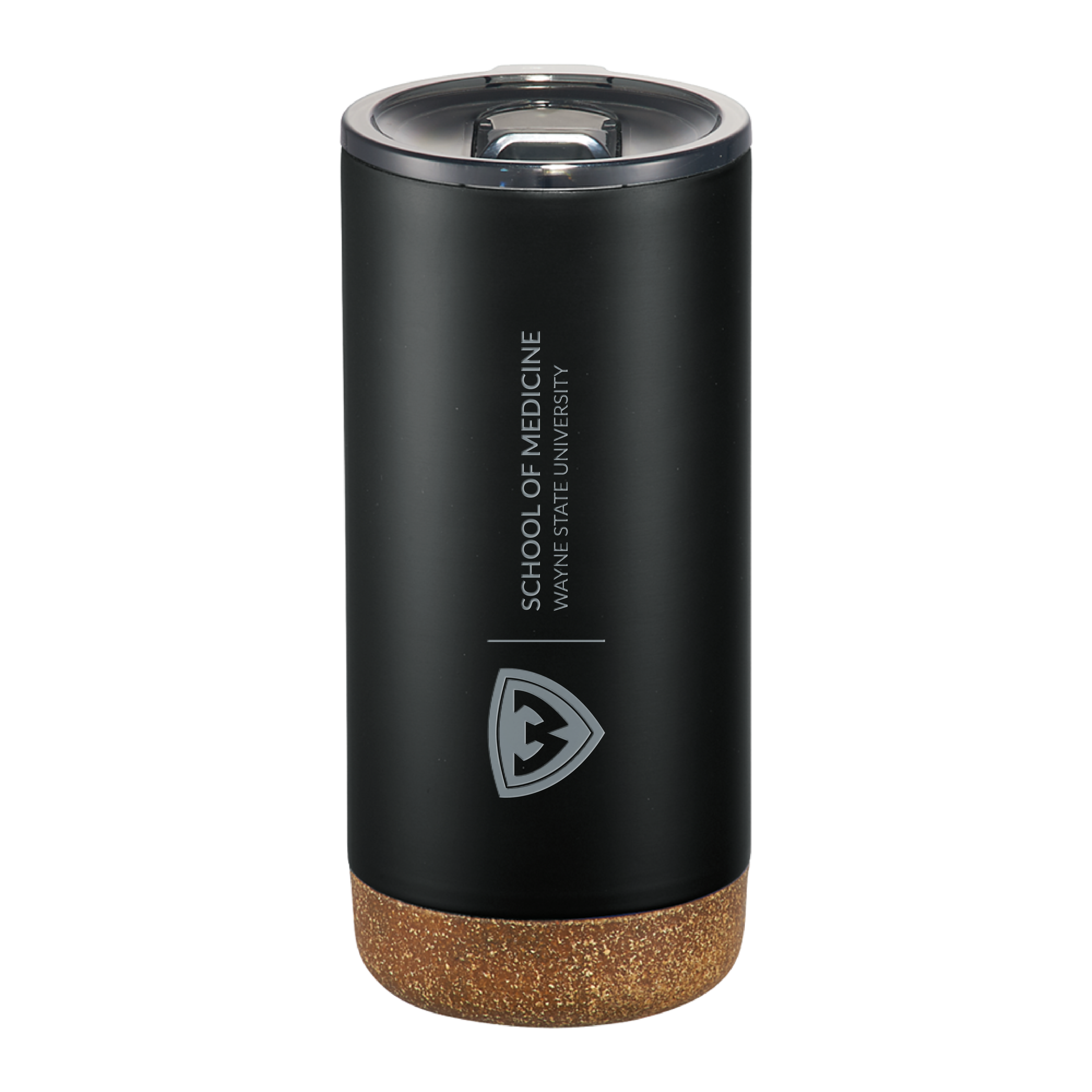 Wayne State Univ Valhalla Vacuum Insulated Black Tumbler 16oz WSU - School of Medicine Engraved