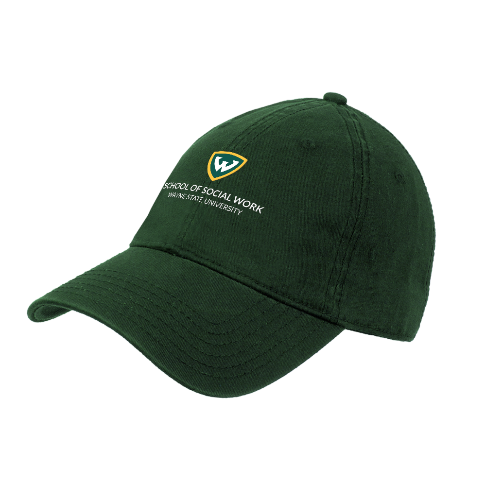 Wayne State Univ Dark Green Unstructured Adjustable Low Profile Hat WSU - School of Social Work