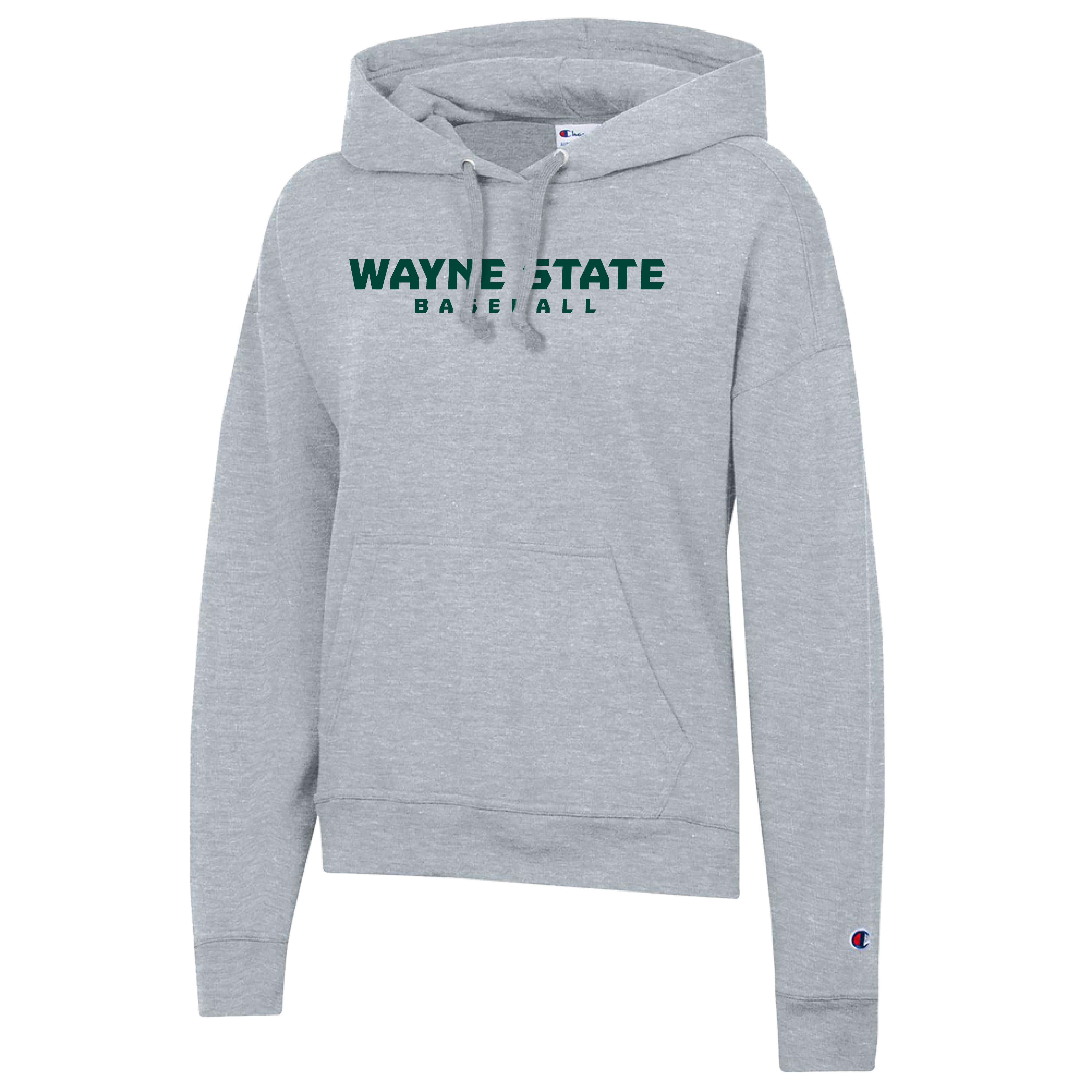 Baseball- Wayne State Champion Women's Oxford Grey Powerblend Pullover Hood