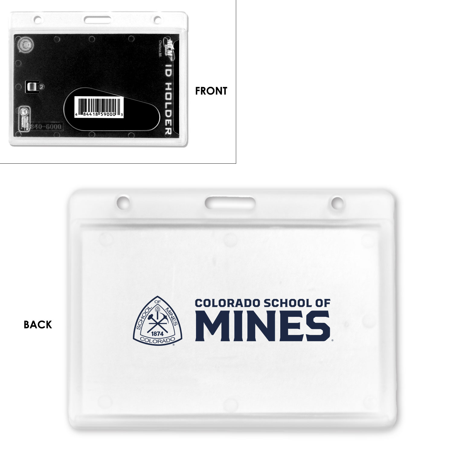 Colorado School of Mines Rigid Plastic ID Card Holder