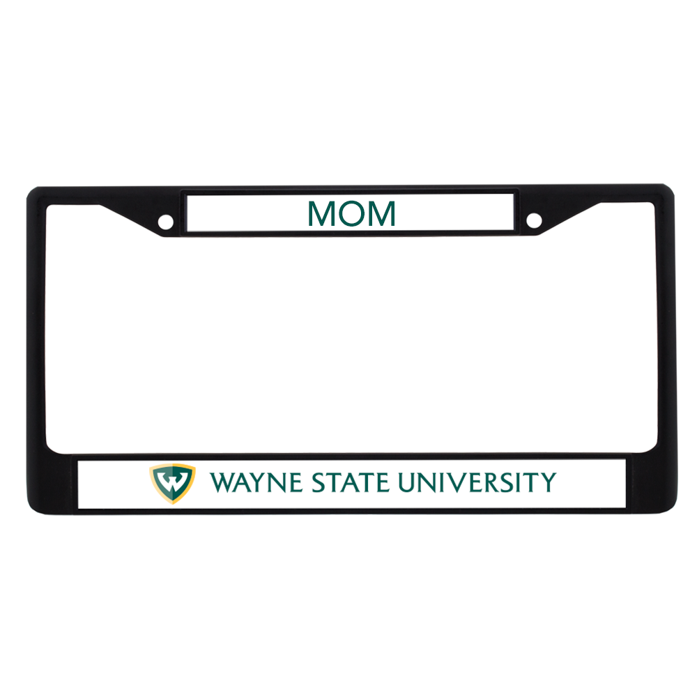 Wayne State Horizontal Alumni Metal License Plate Frame in Black