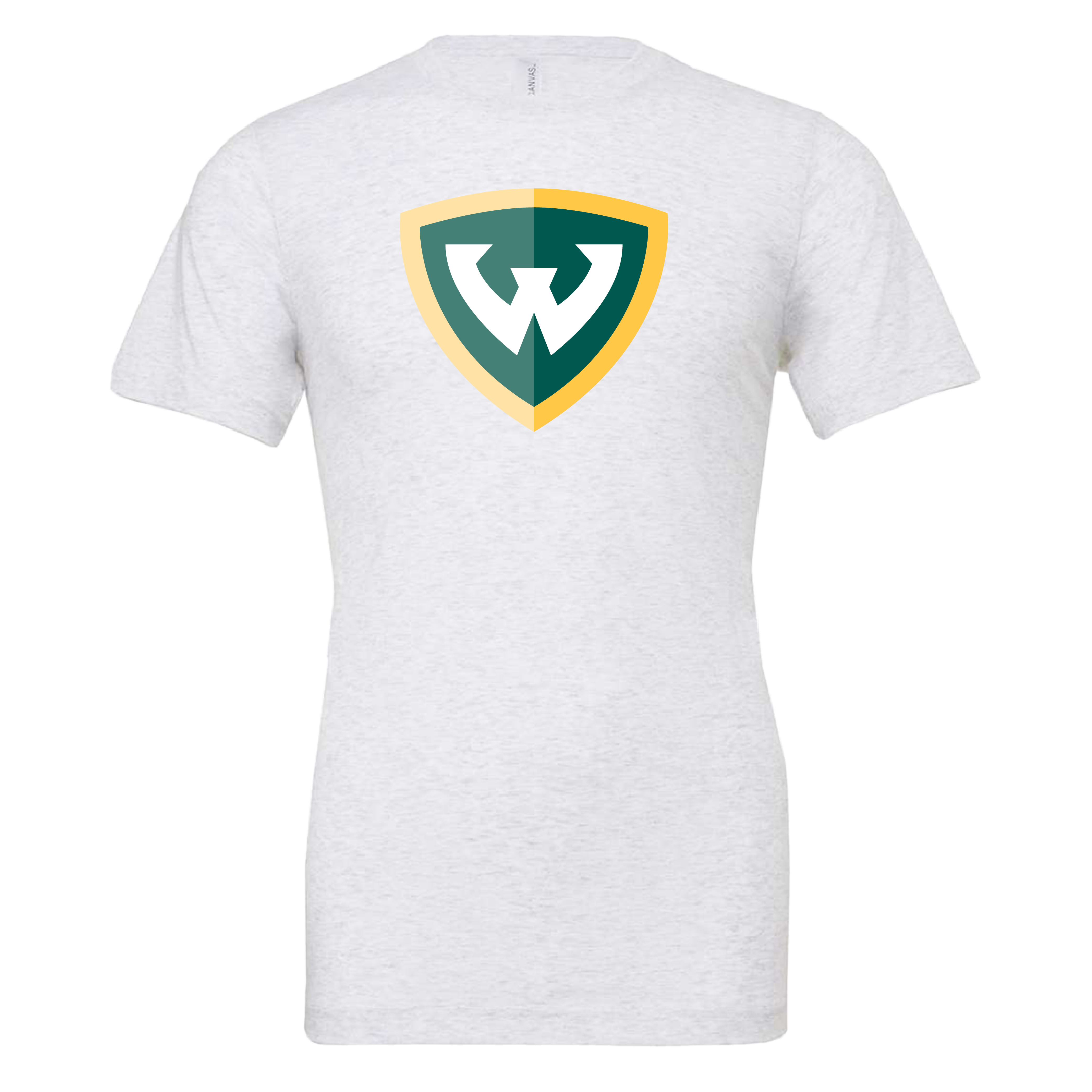Wayne State Shield Bella + Canvas Ash Grey Jersey Cotton Tshirt