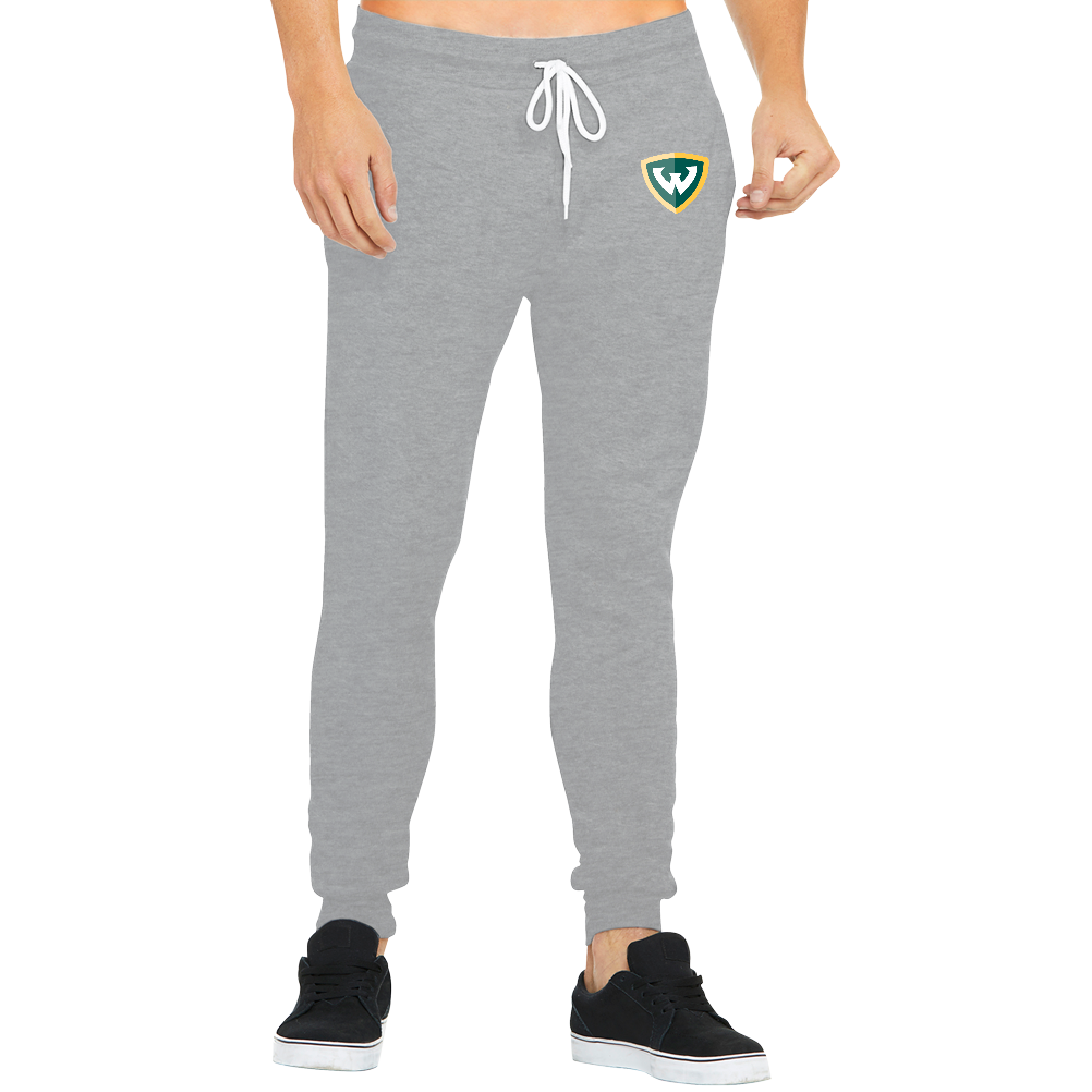 Wayne State Shield Bella Canvas Athletic Heather Joggers