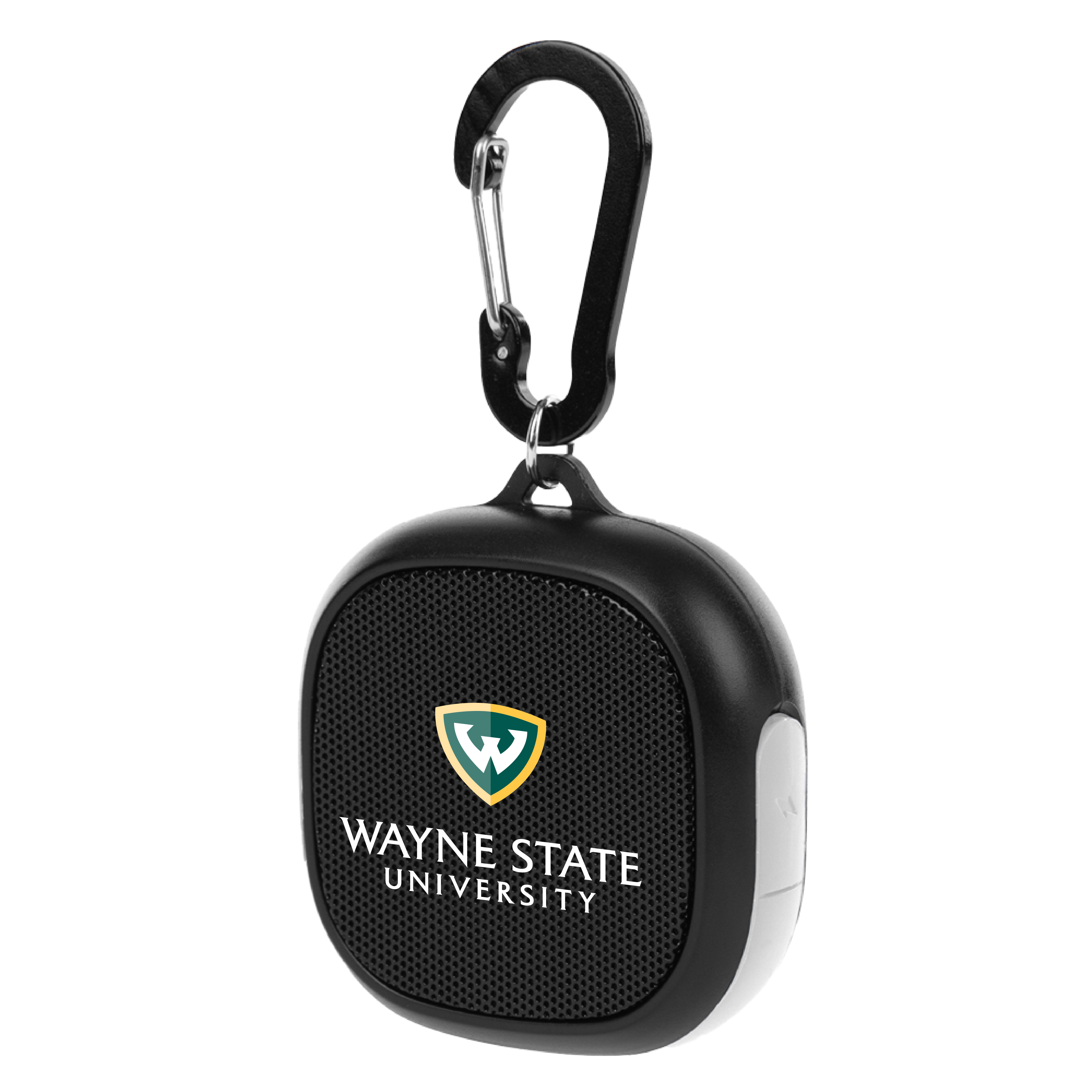 Wayne State Stacked Black/White Waterproof Speaker w/ Carabiner