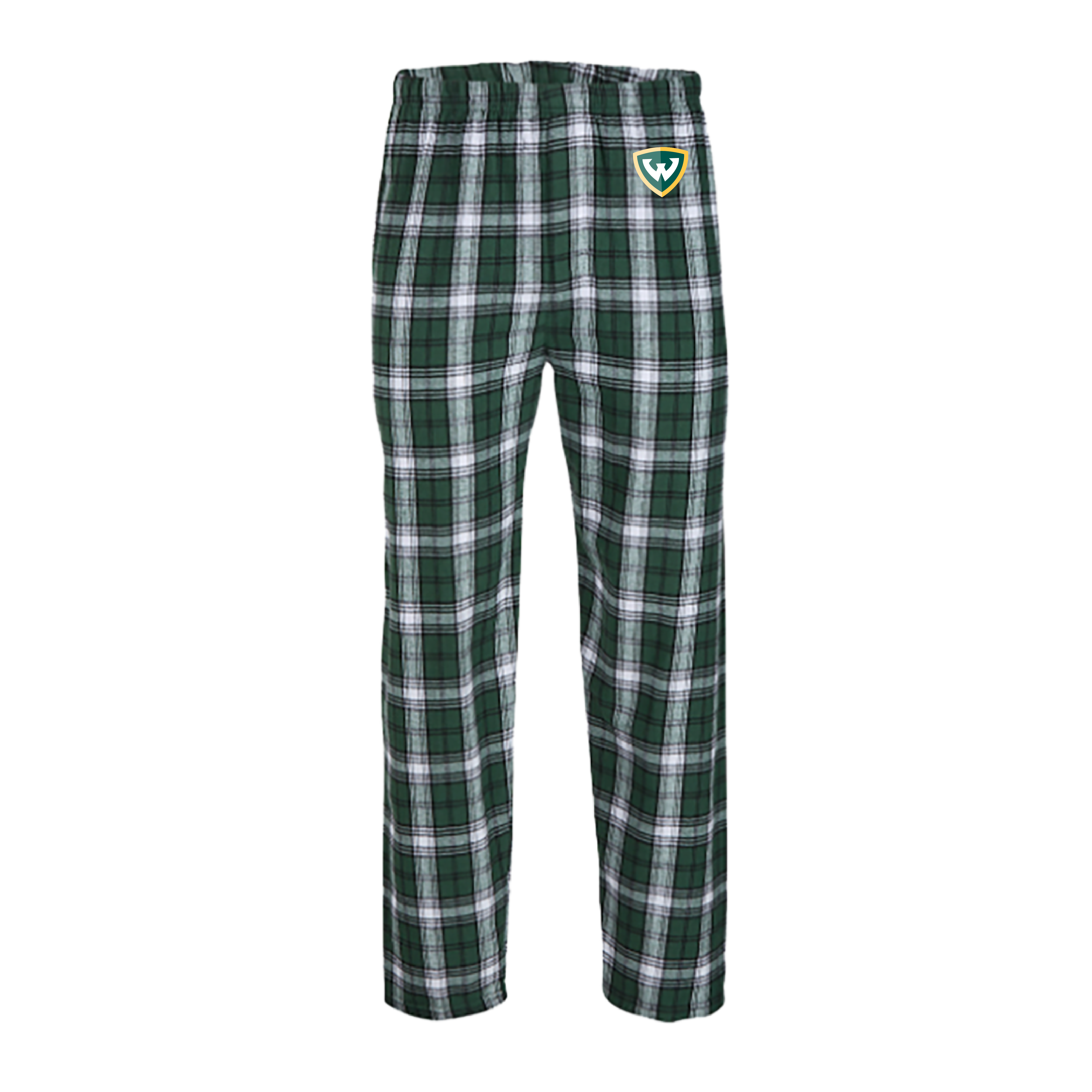 Wayne State Shield Boxercraft Green/White Unisex Flannel Pajama Pant