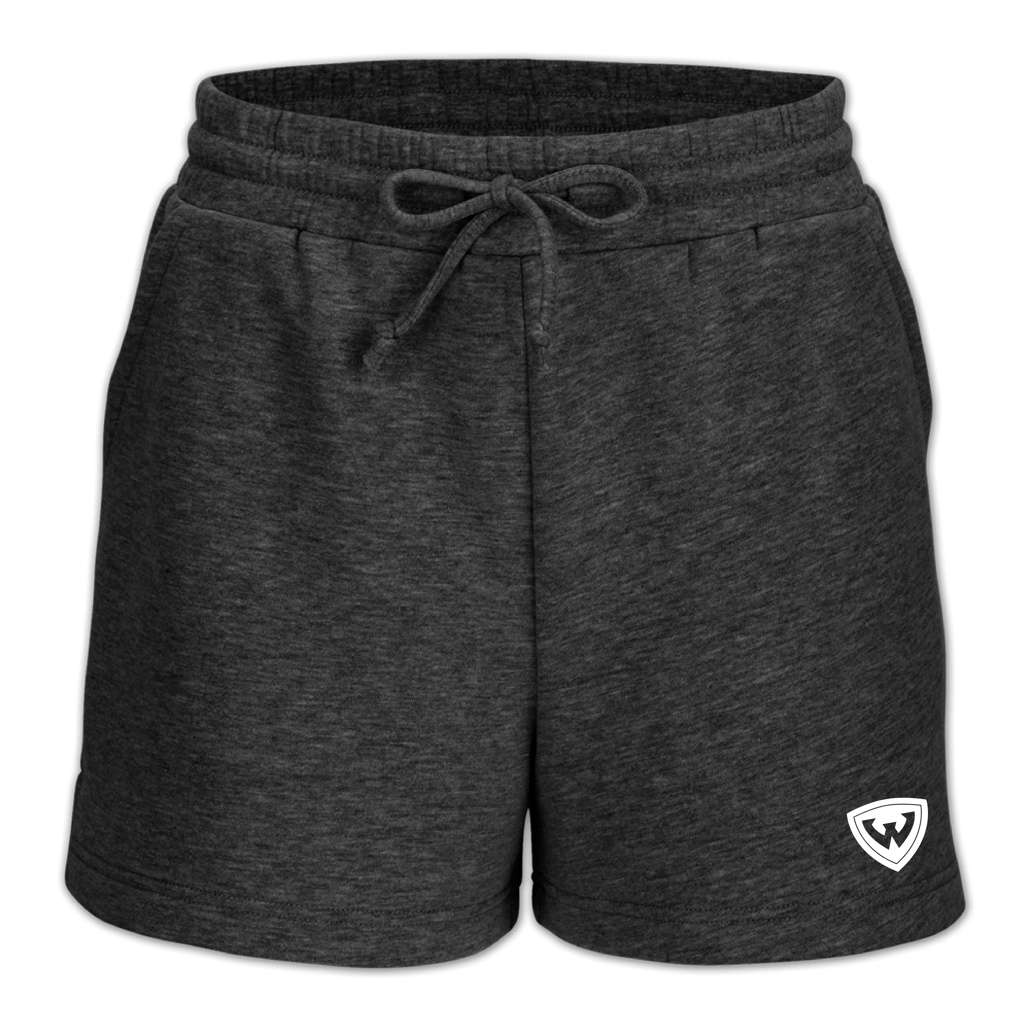 Wayne State Shield Boxercraft Women's Charcoal Heather Fleece Short