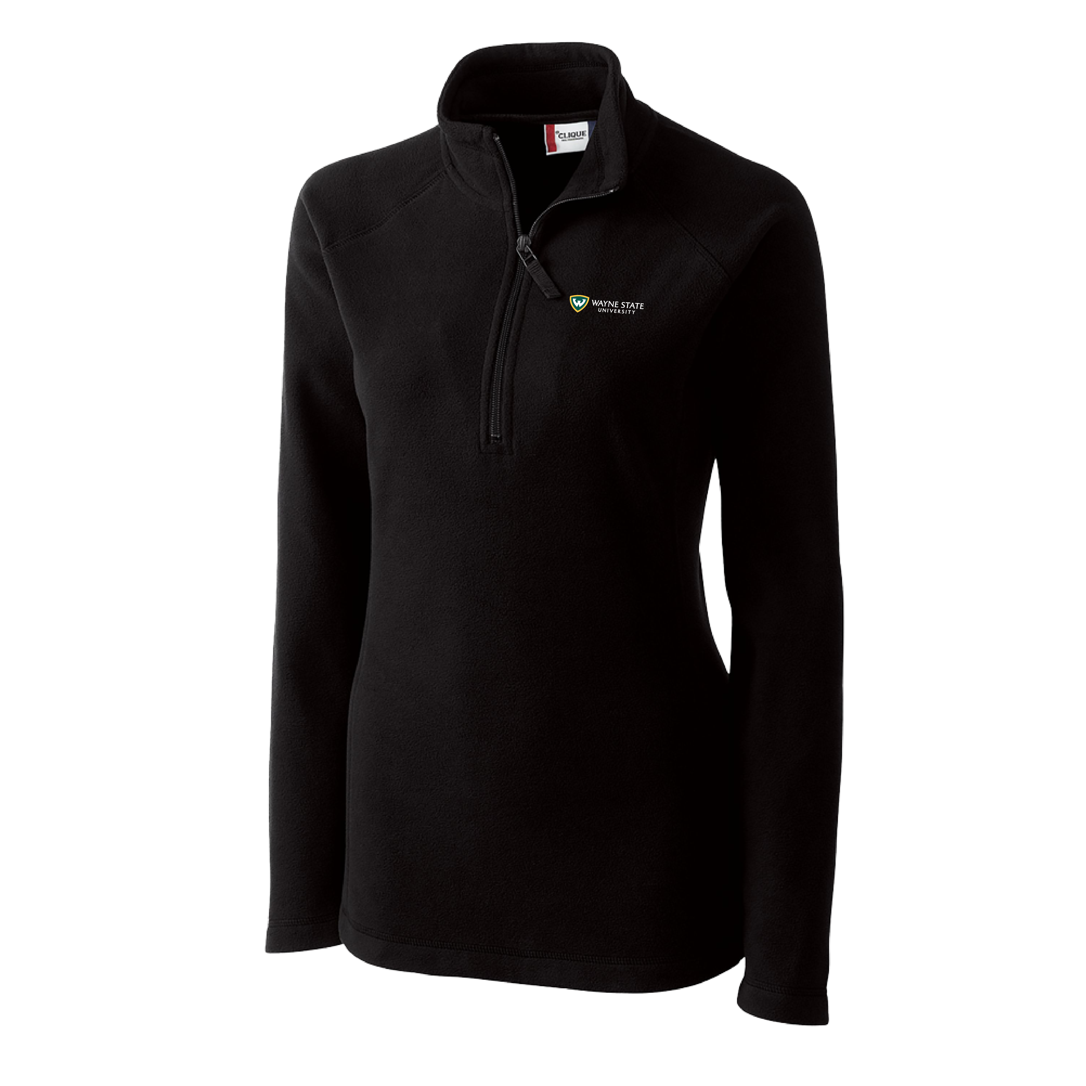 Wayne State Horizontal C&B Women's Black Clique Summit Performance Fleece Half Zip