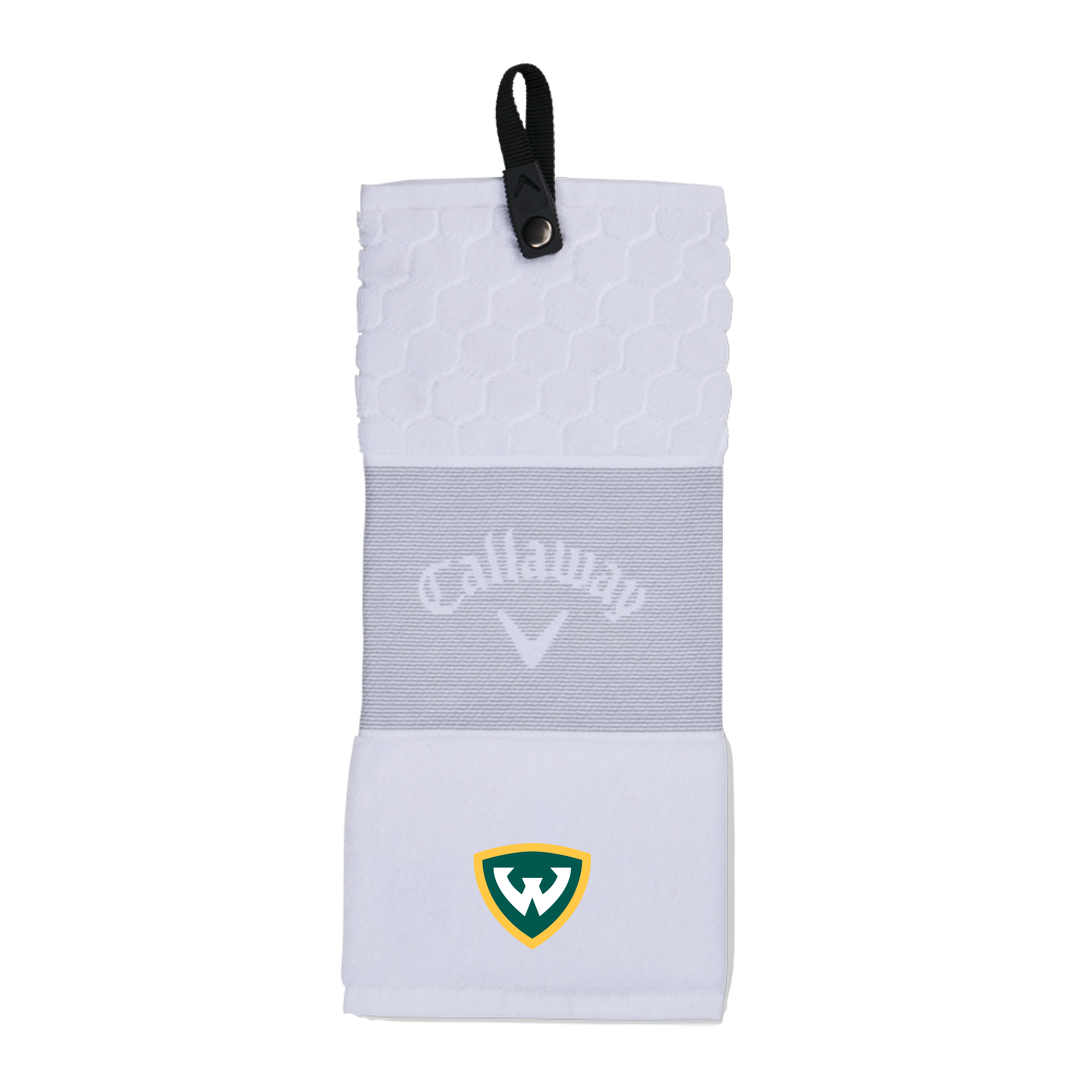 Wayne State Shield Callaway White Trifold Towel
