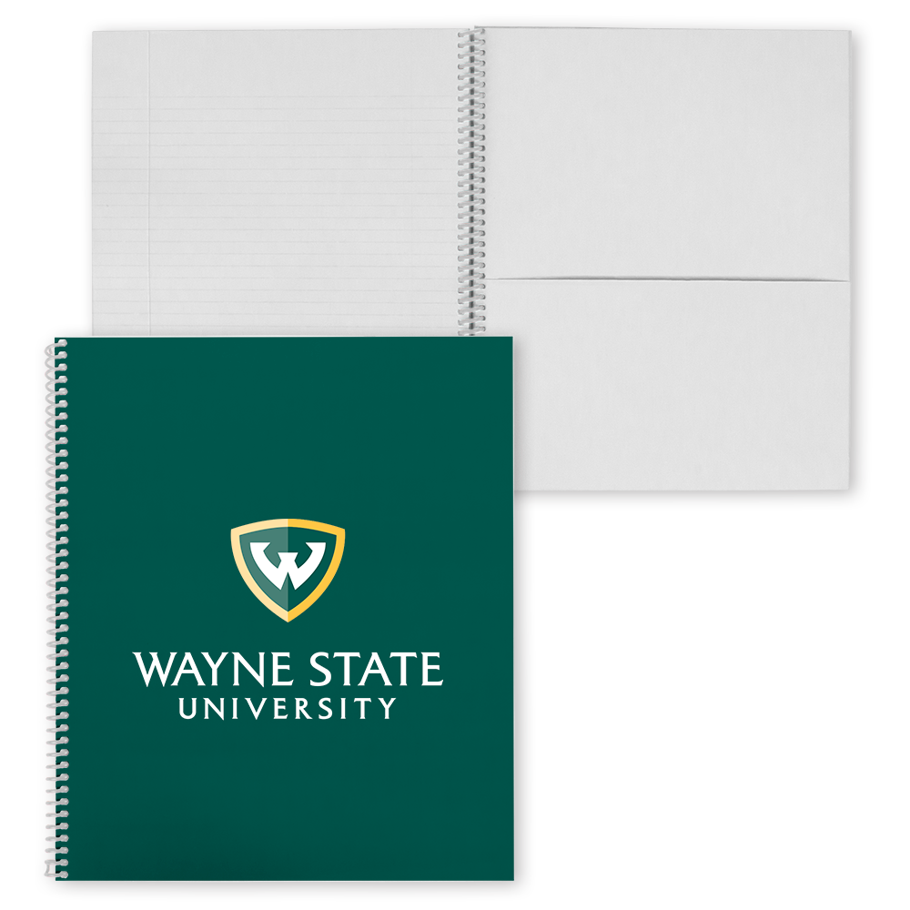 Wayne State Stacked College Spiral Notebook w/Clear Coil