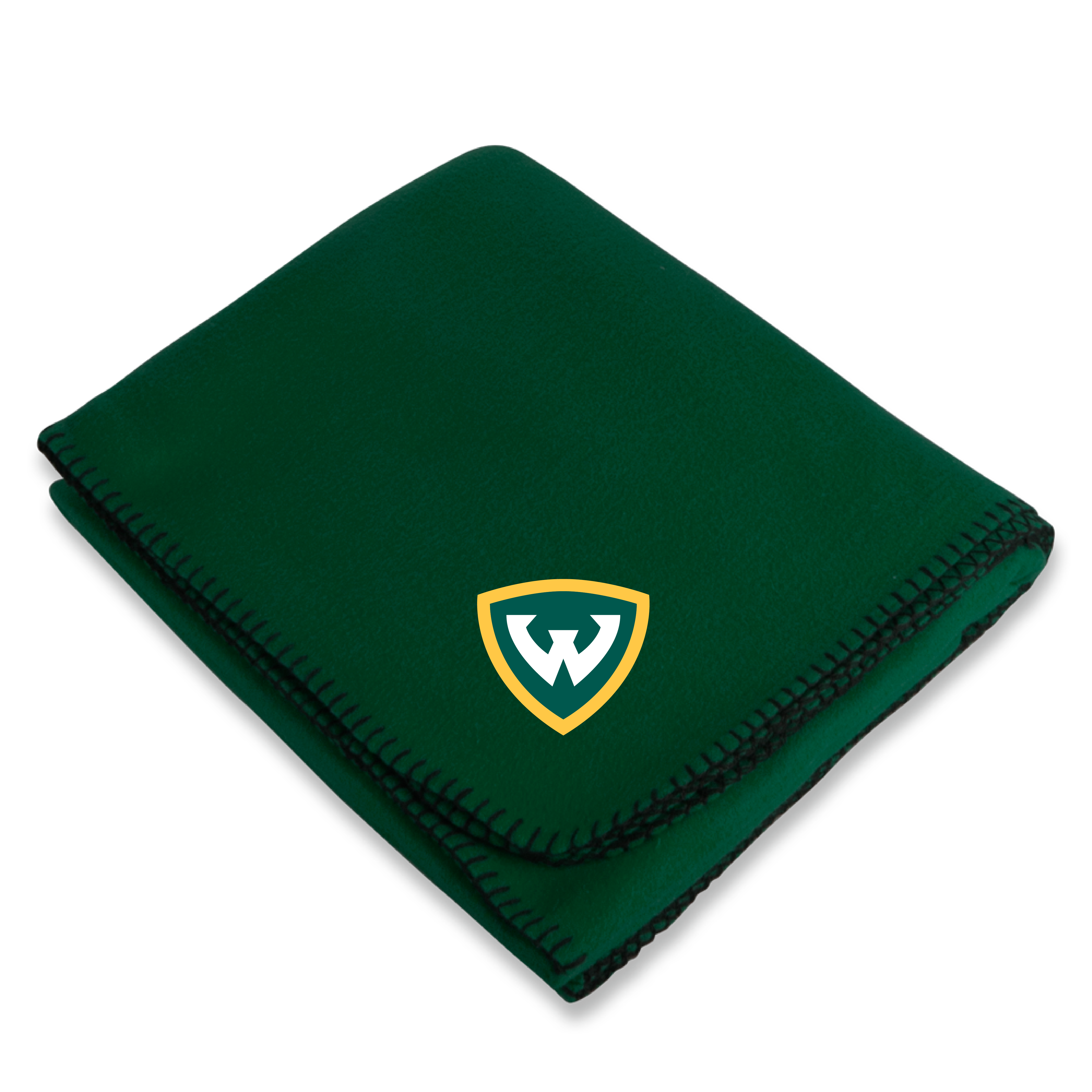 Wayne State Shield Dark Green Arctic Fleece Blanket
