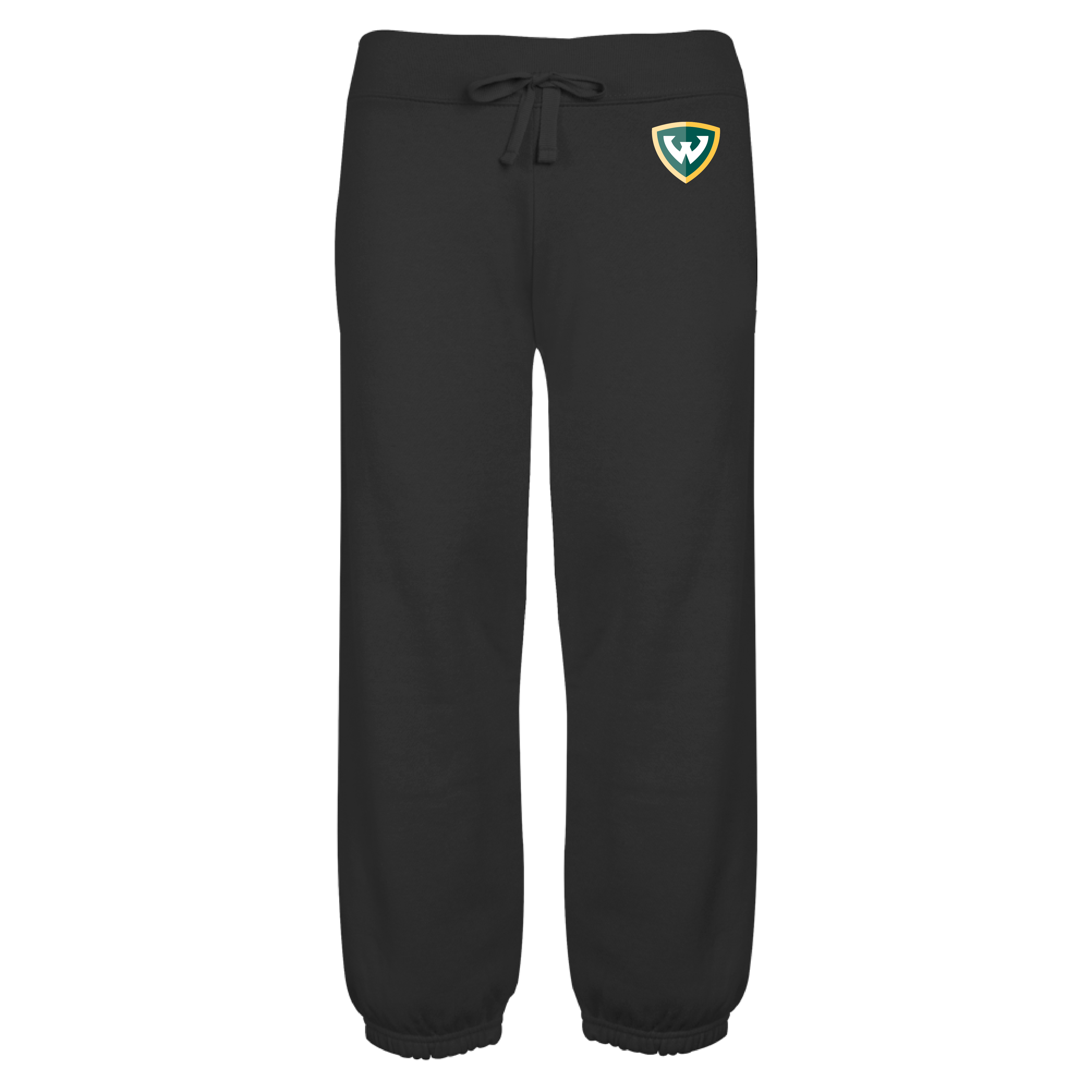 Wayne State Shield ENZA Women's Black Banded Fleece Capri