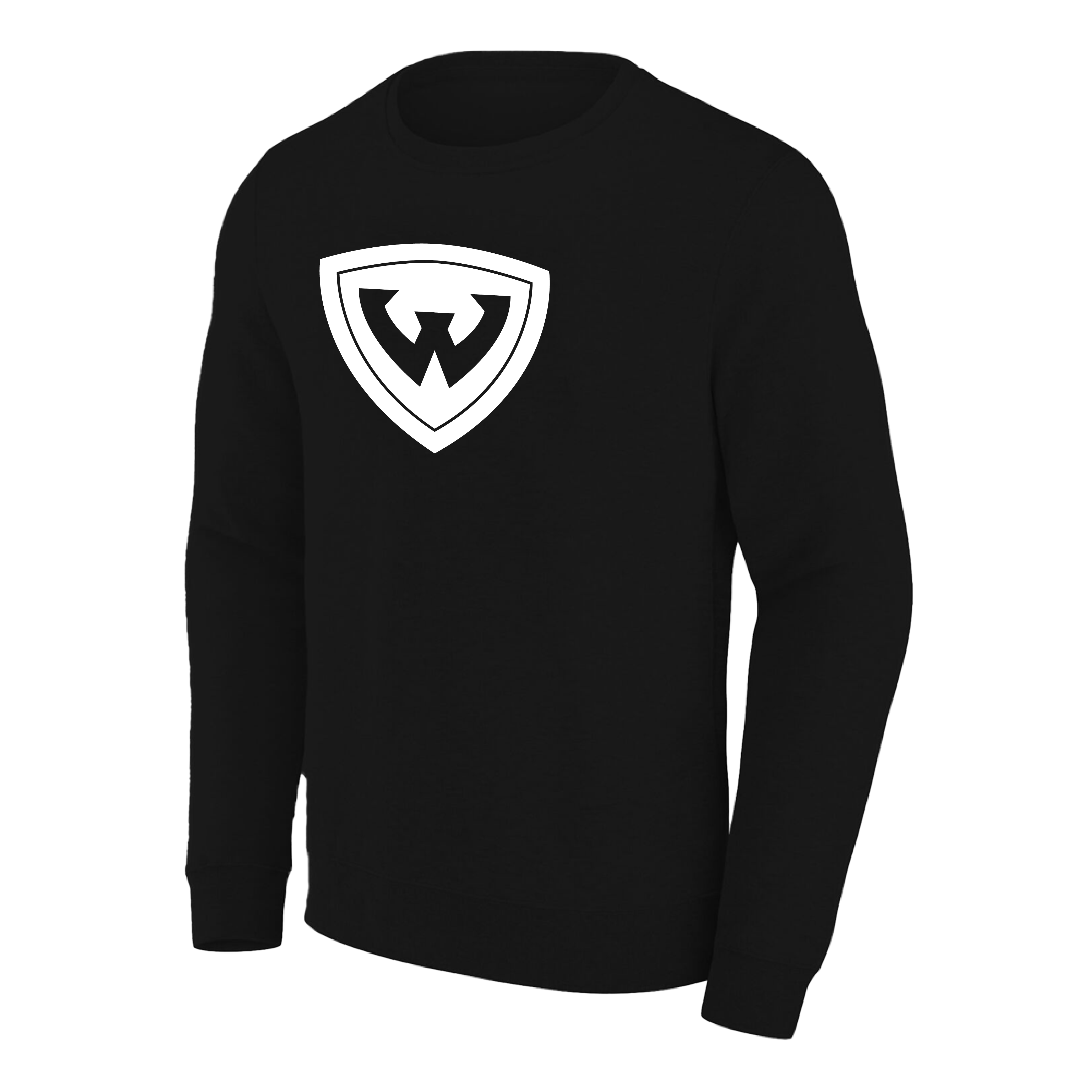 Wayne State Shield Extended Black Crew Sweatshirt