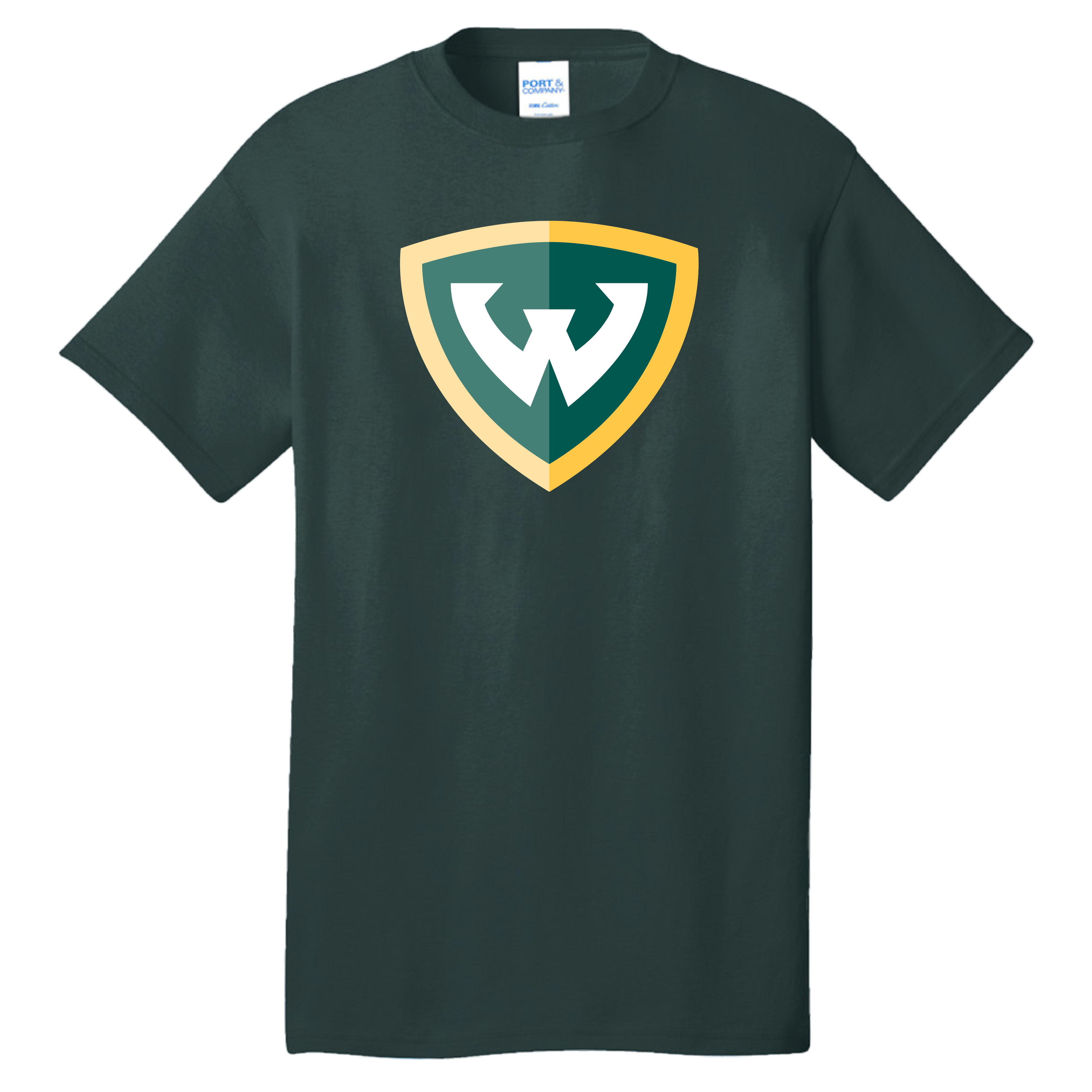 Wayne State Shield Extended Dark Green T Shirt