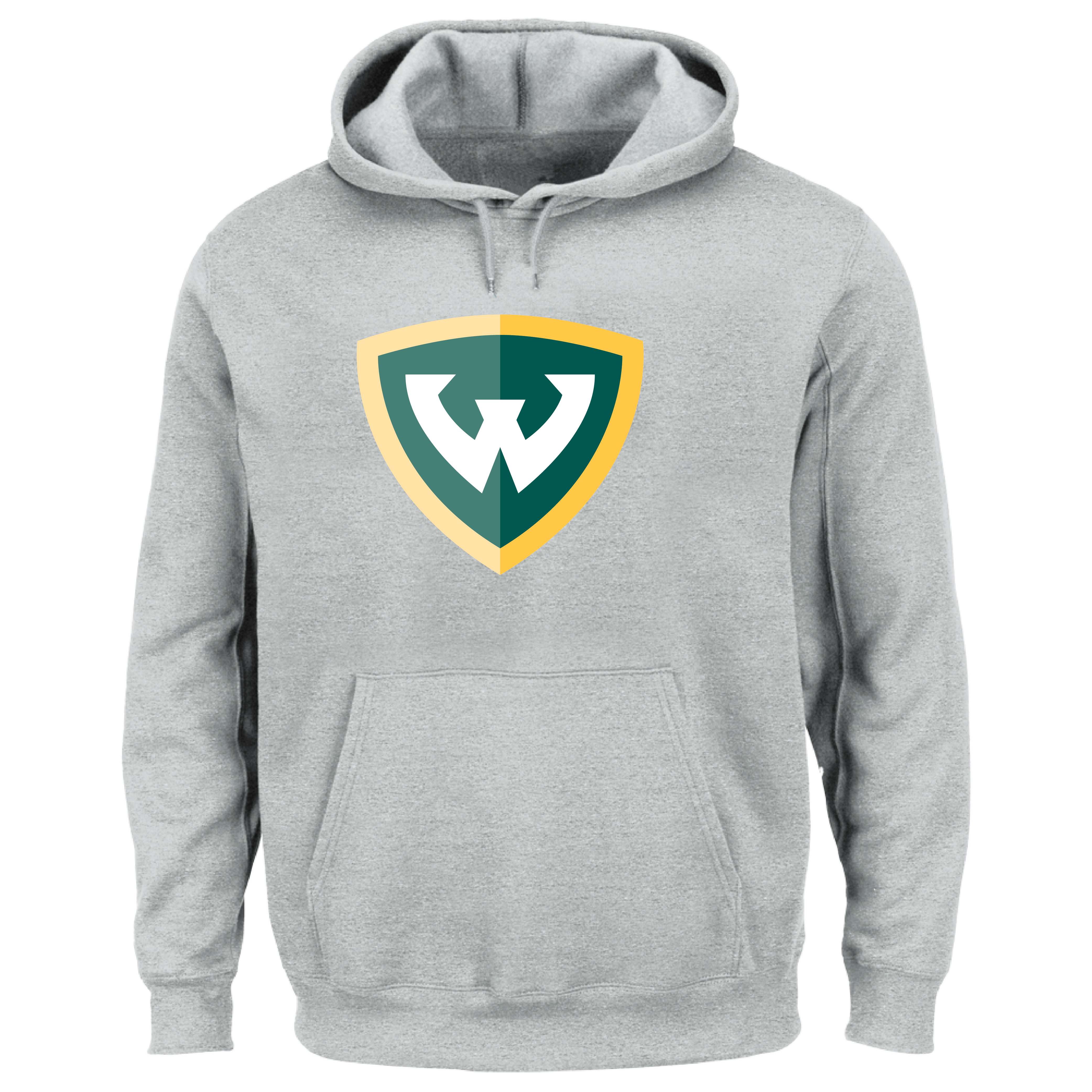 Wayne State Shield Extended Heather Grey Hoodie