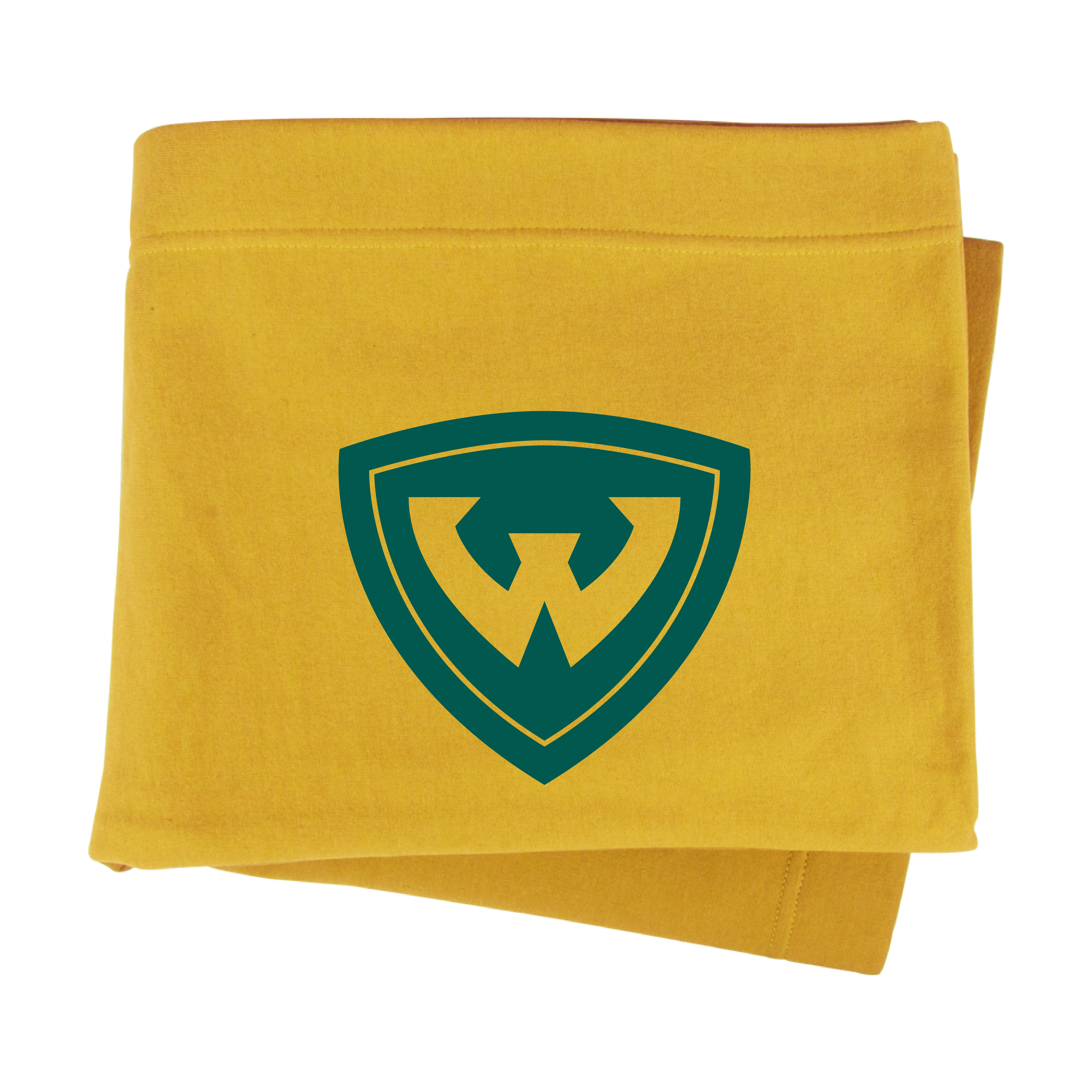 Wayne State Shield Gold Sweatshirt Blanket