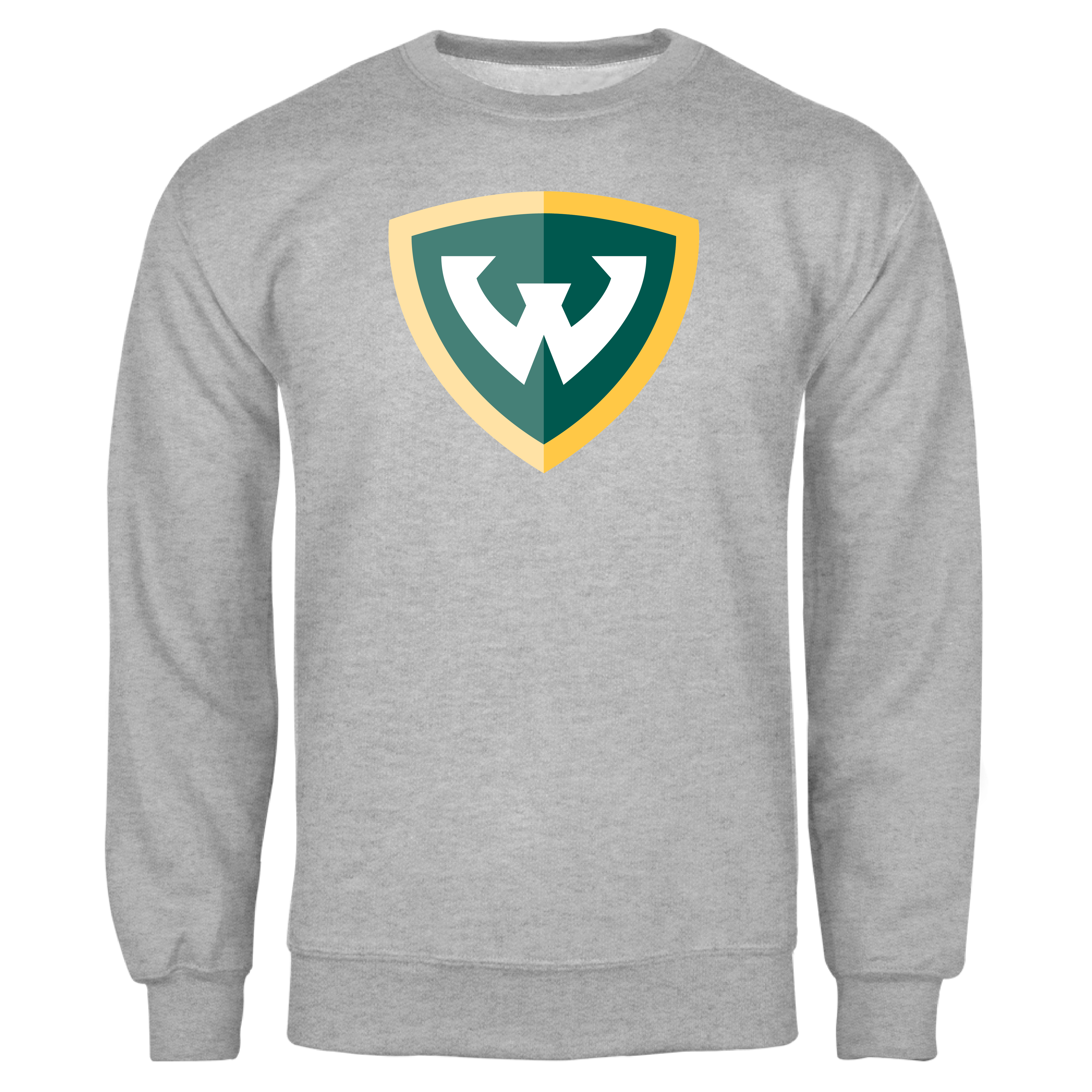 Wayne State Shield Grey Fleece Crew Sweatshirt