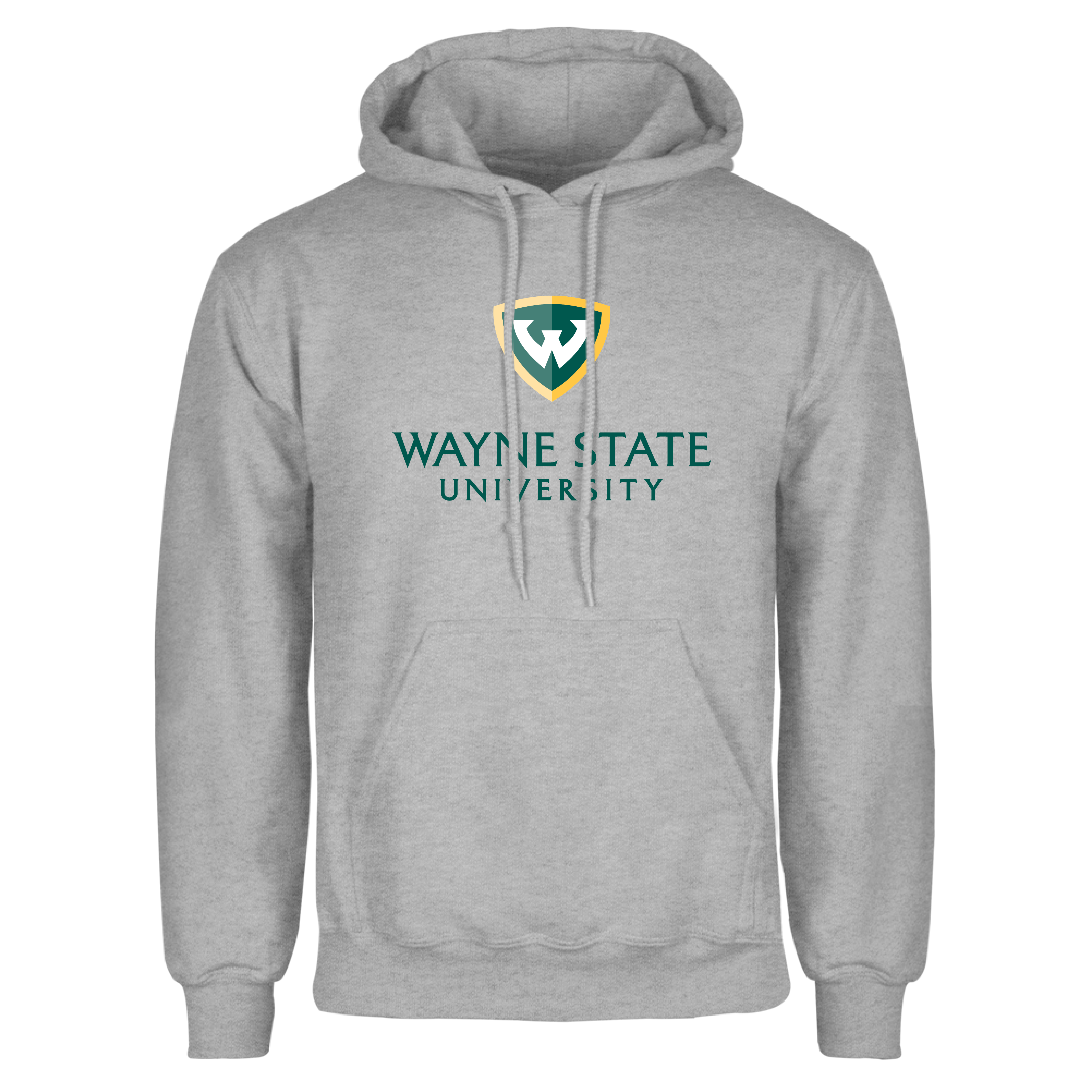 Wayne State Stacked Grey Fleece Hoodie