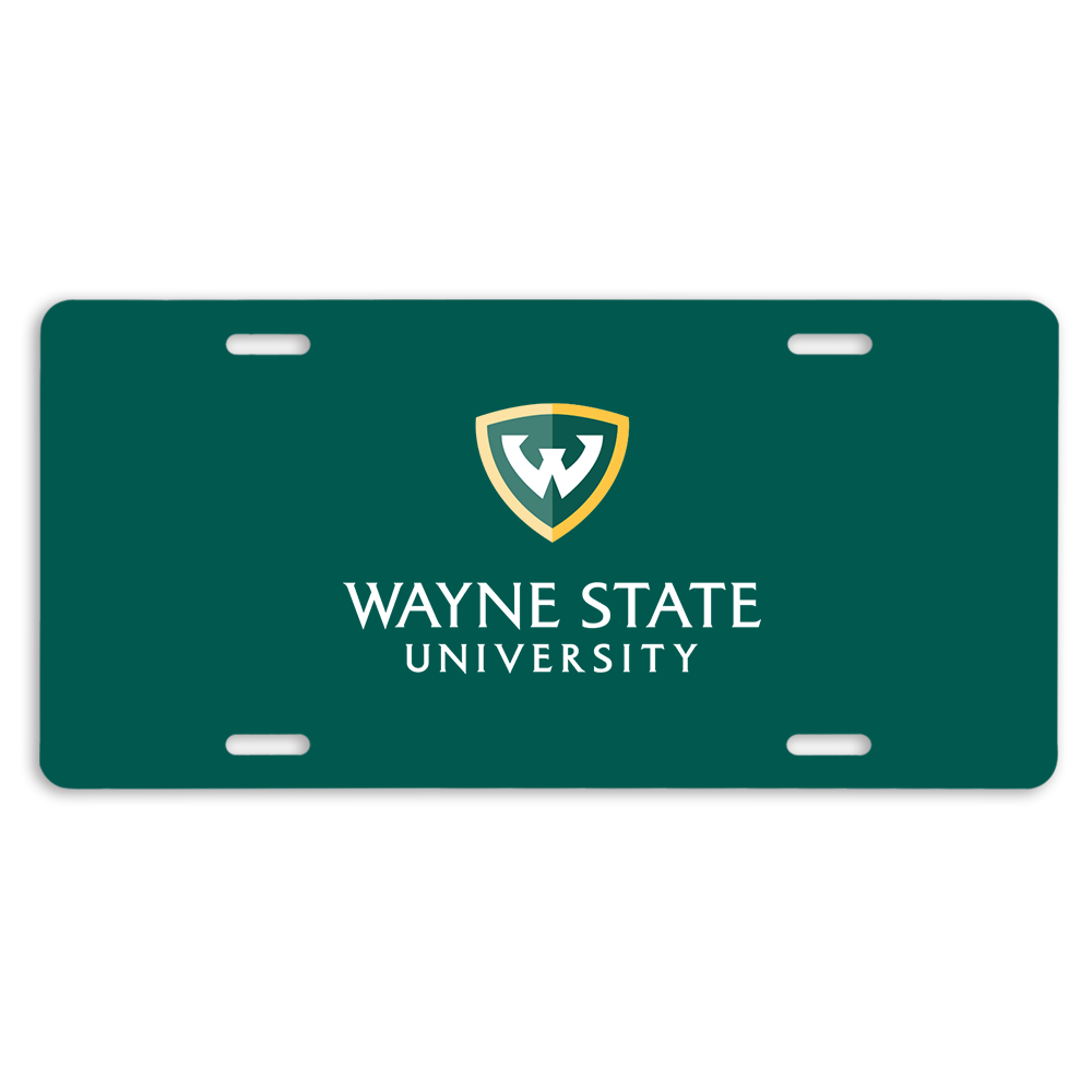 Wayne State Stacked License Plate