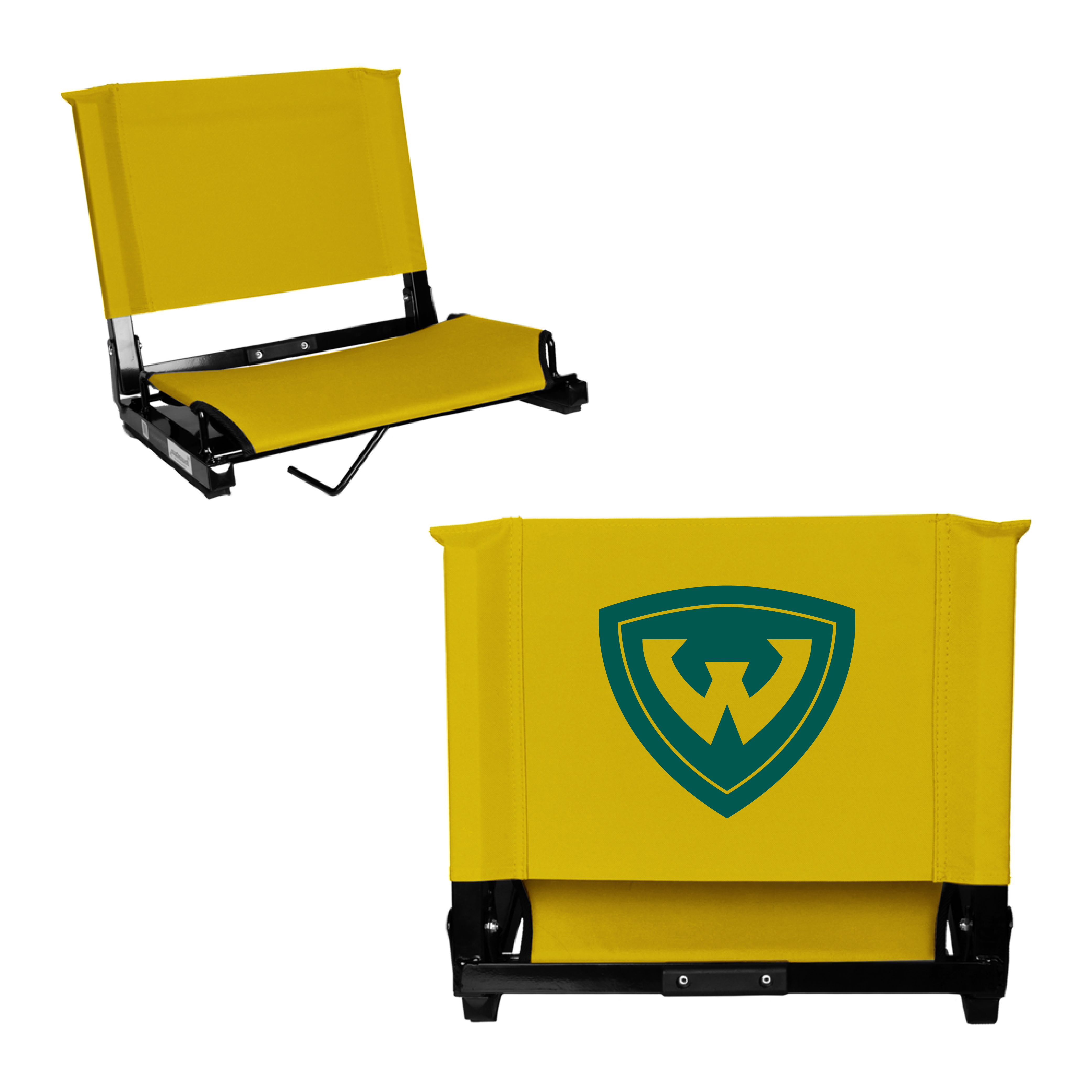 Wayne State Shield Stadium Chair Gold