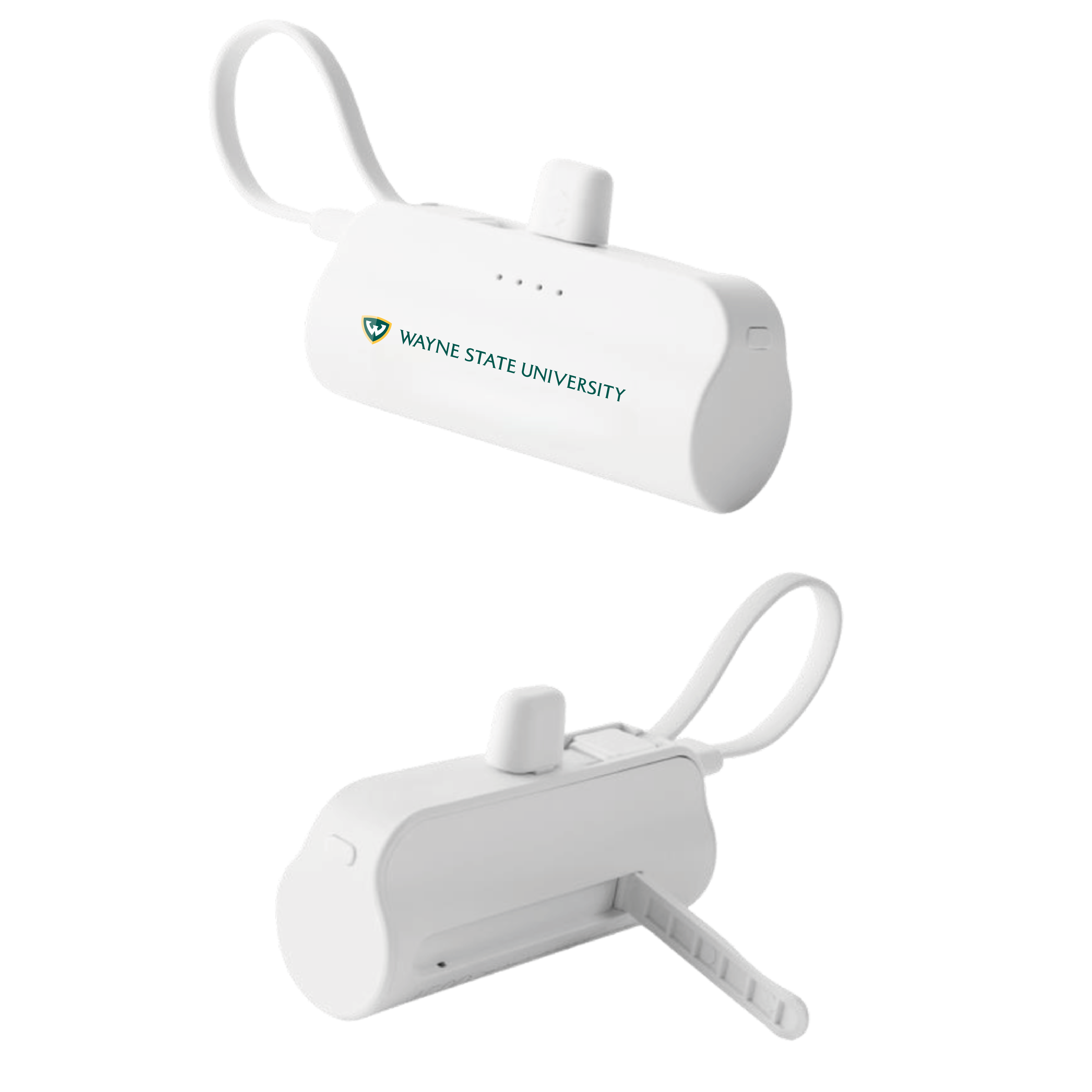 Wayne State Horizontal Sidekick White 4500 mAh Power Bank