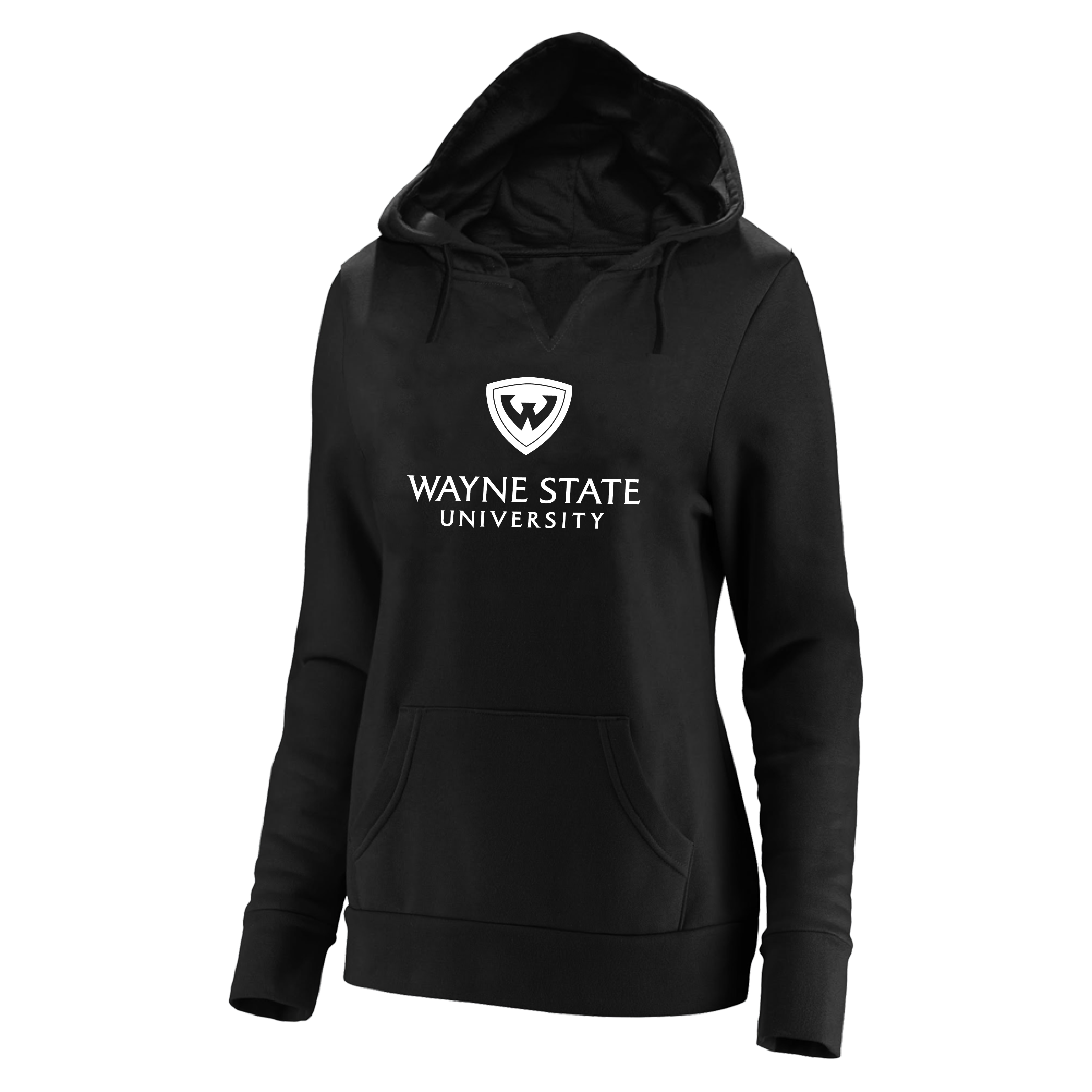 Wayne State Stacked Women's Plus Black Hoodie