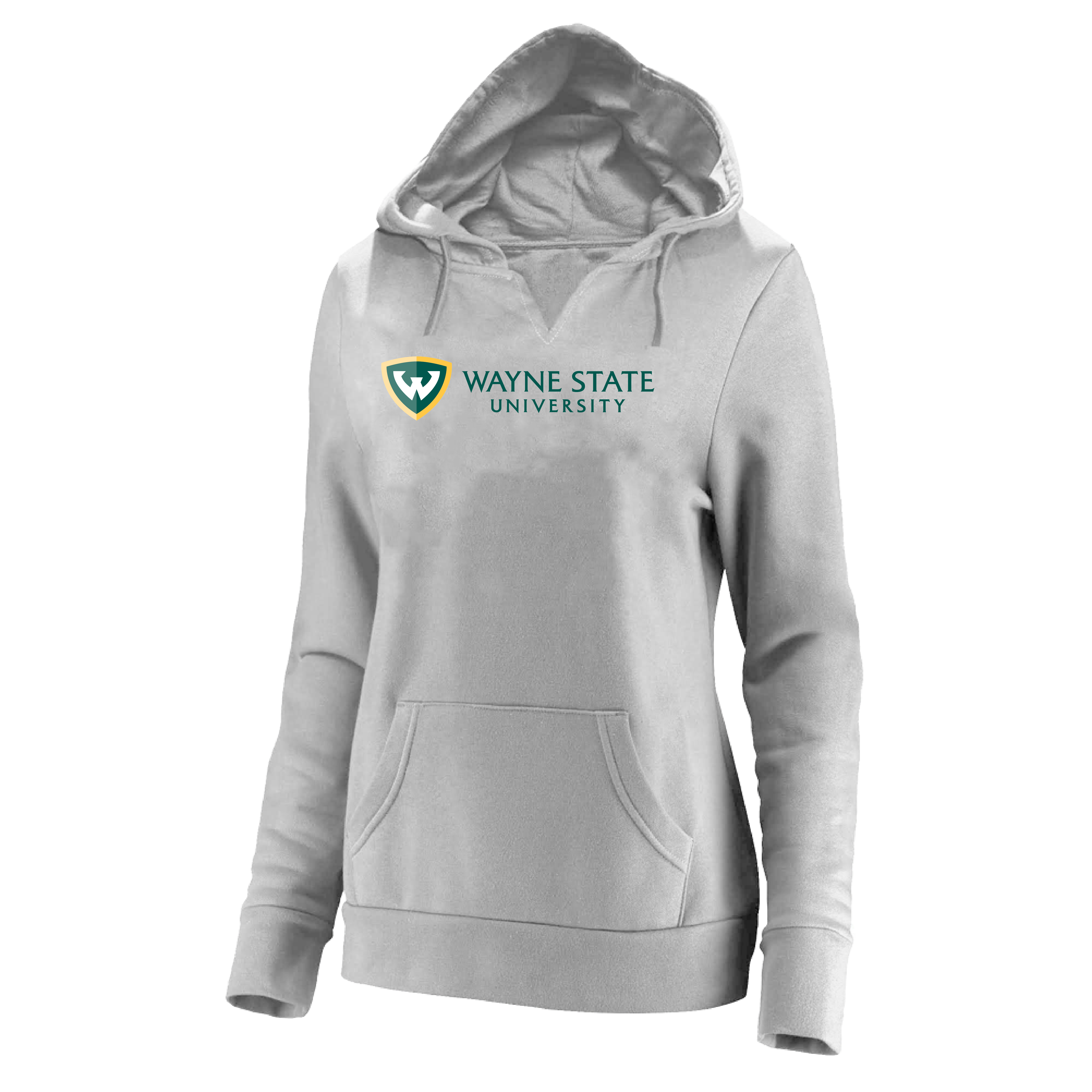 Wayne State Horizontal Women's Plus Heather Grey Hoodie
