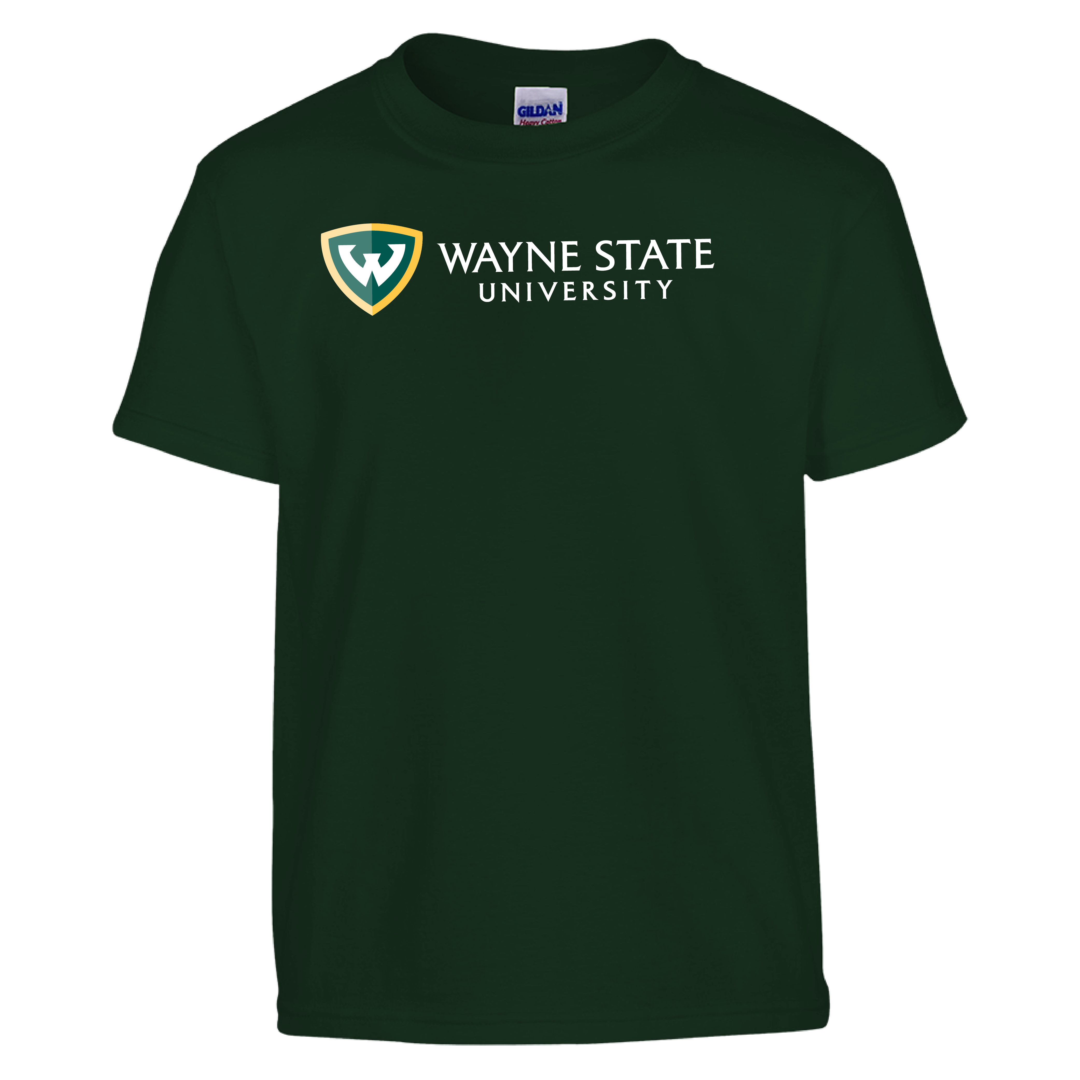 Wayne State Horizontal Youth Dark Green T Shirt