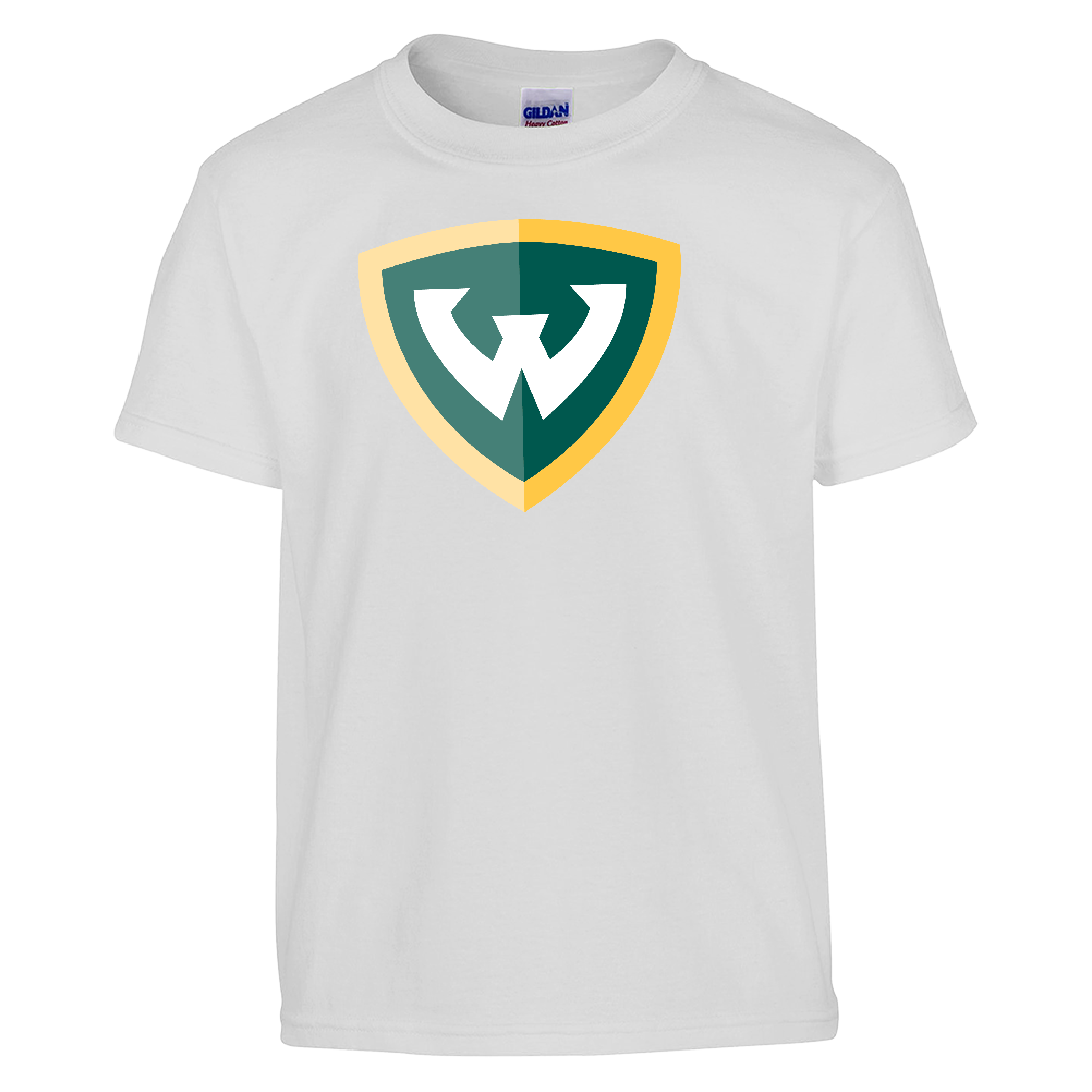 Wayne State Shield Youth White T Shirt