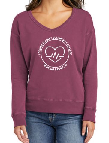 LCCC Student Nursing Assocation Fundraiser Ladies Crew Sweatshirt