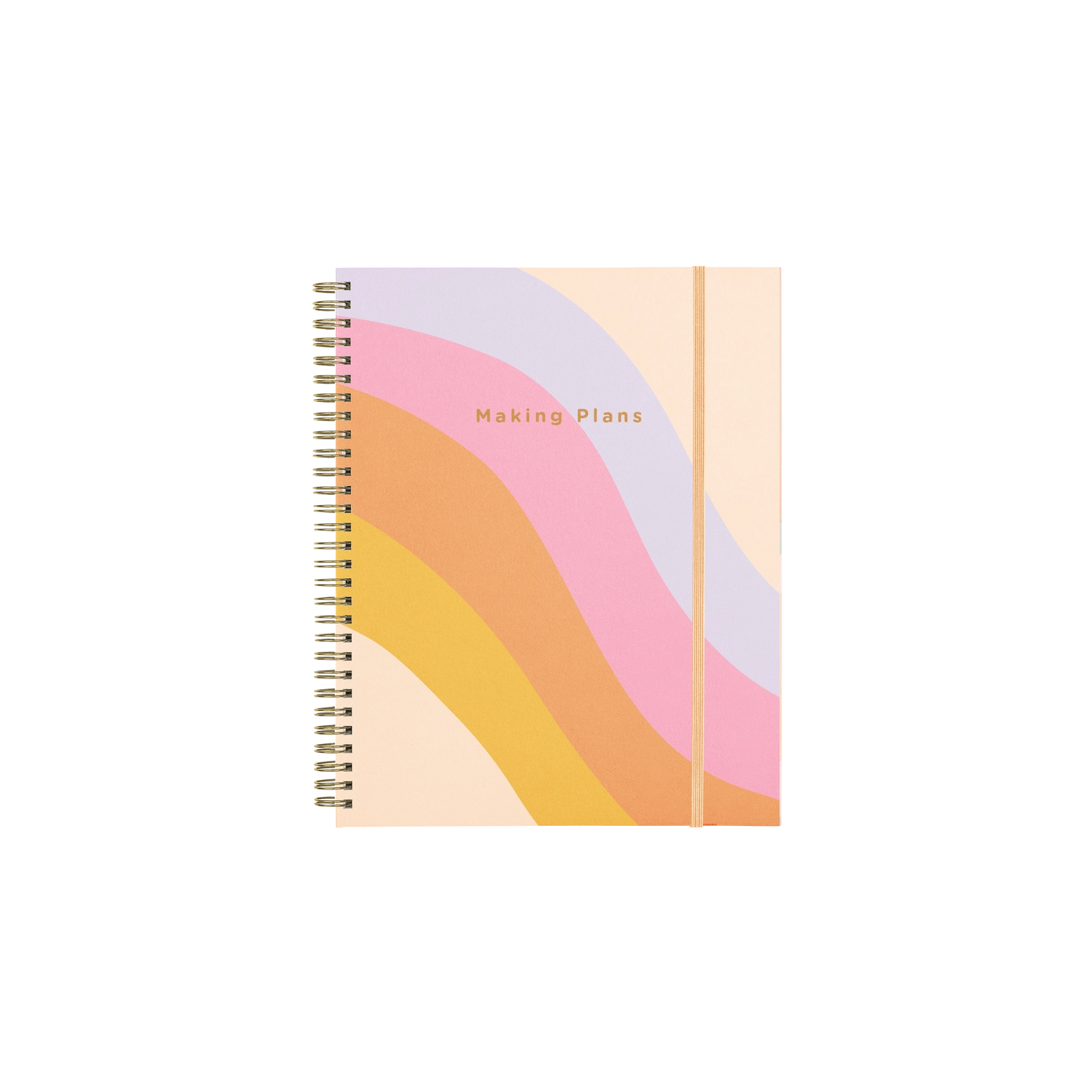 Undated Perpetual Planner - Color Block Rainbow Wave - Large