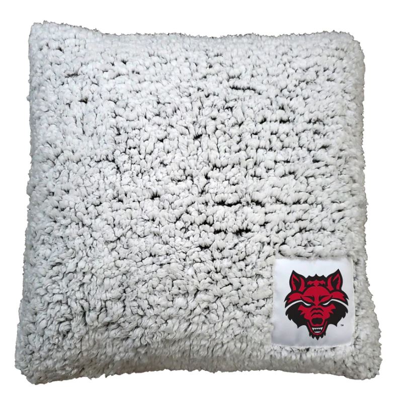 Red Wolves Frosty Throw Pillow