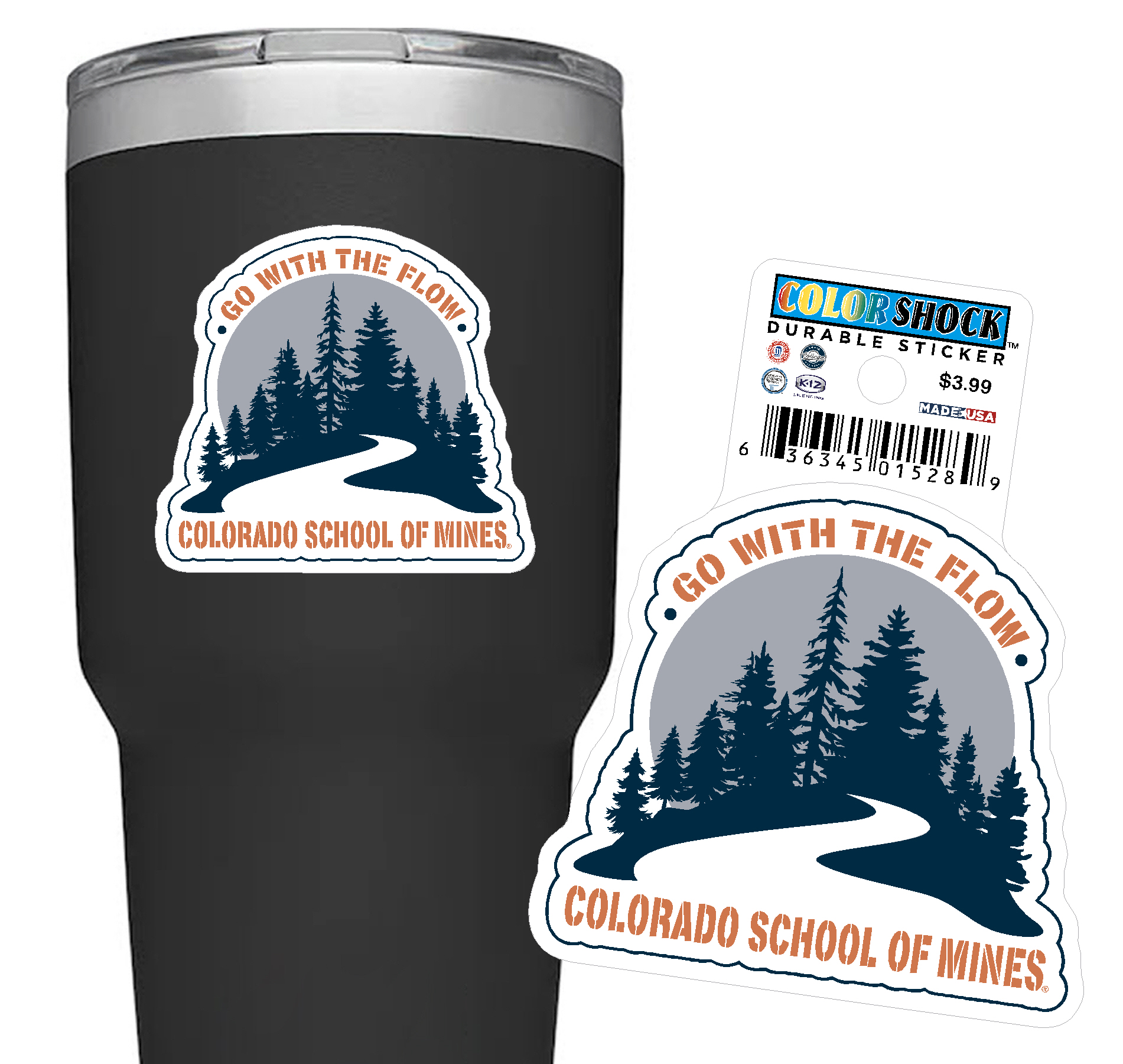 Colorado School of Mines Go With the Flow Sticker