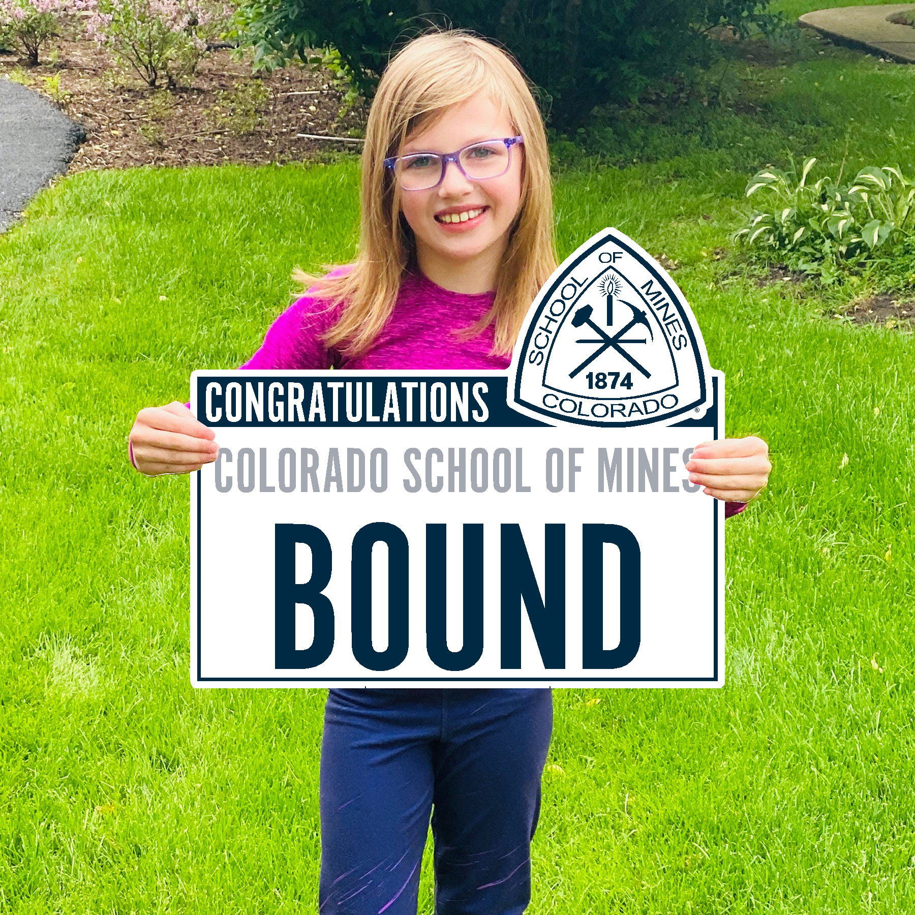 Colorado School of Mines Bound Lawn Sign