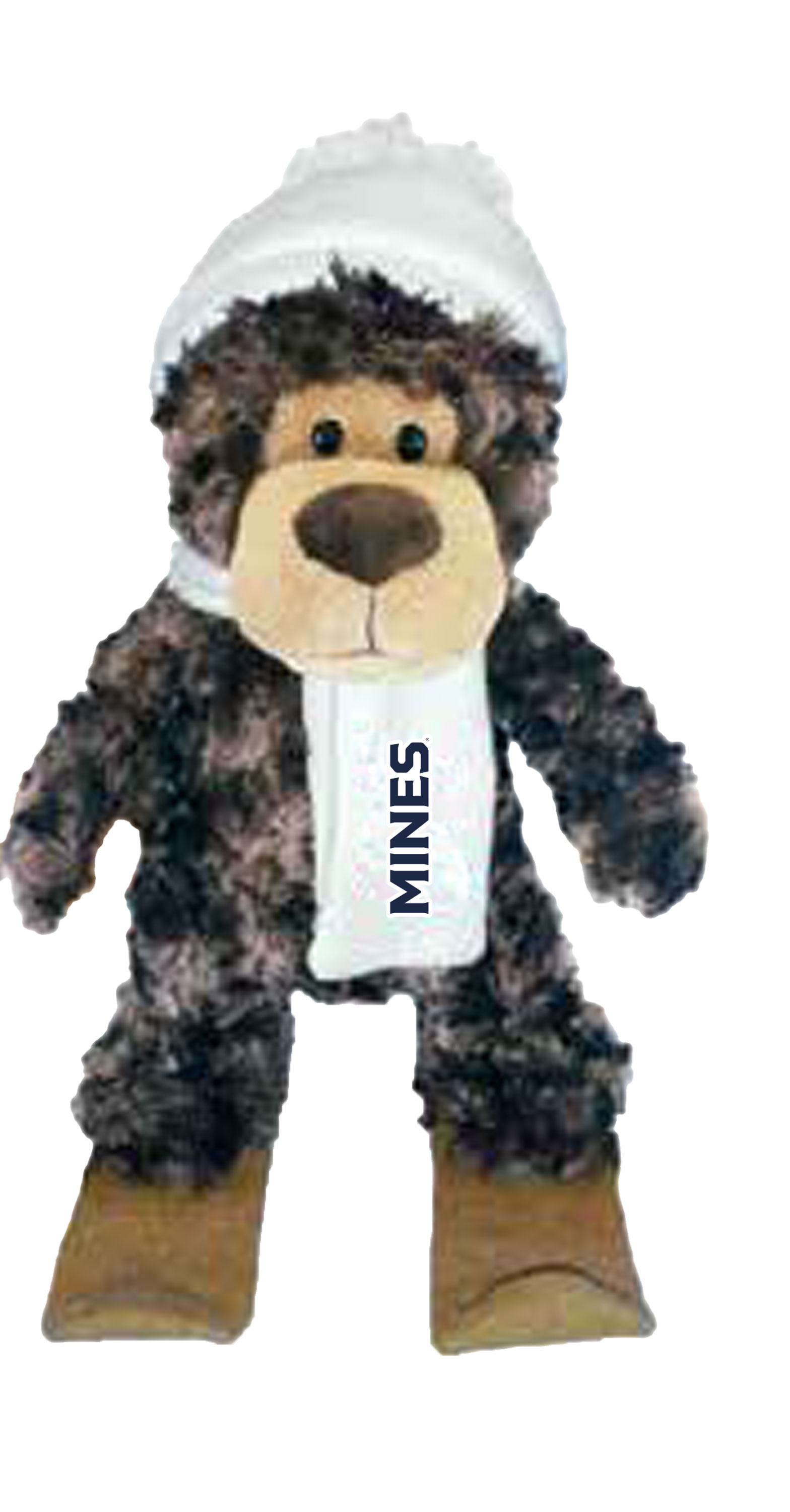 Mines 11 Inch Stuffed Bear with Skis, Hat, & Scarf