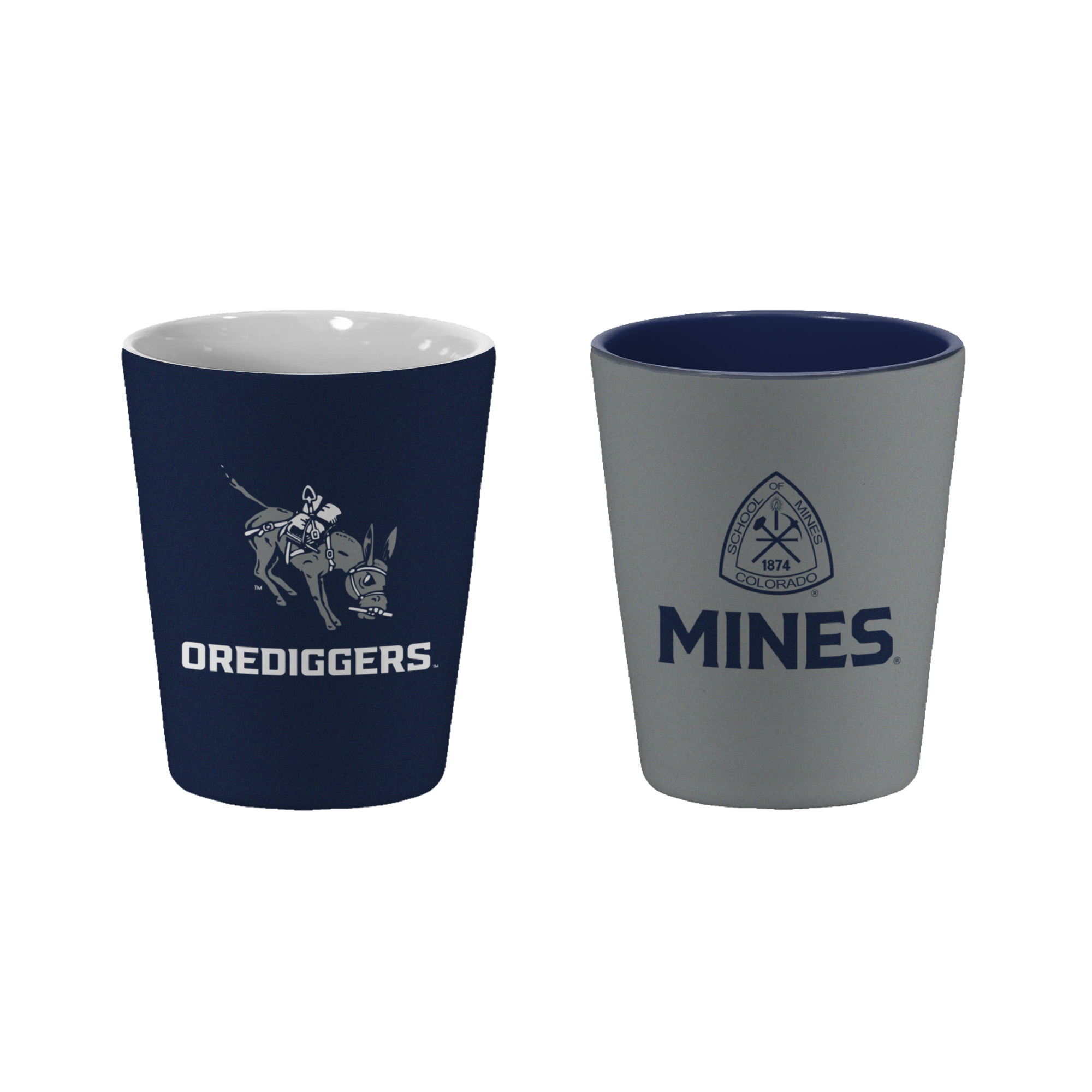 Mines Orediggers 2-Pack Ceramic Shot Glasses