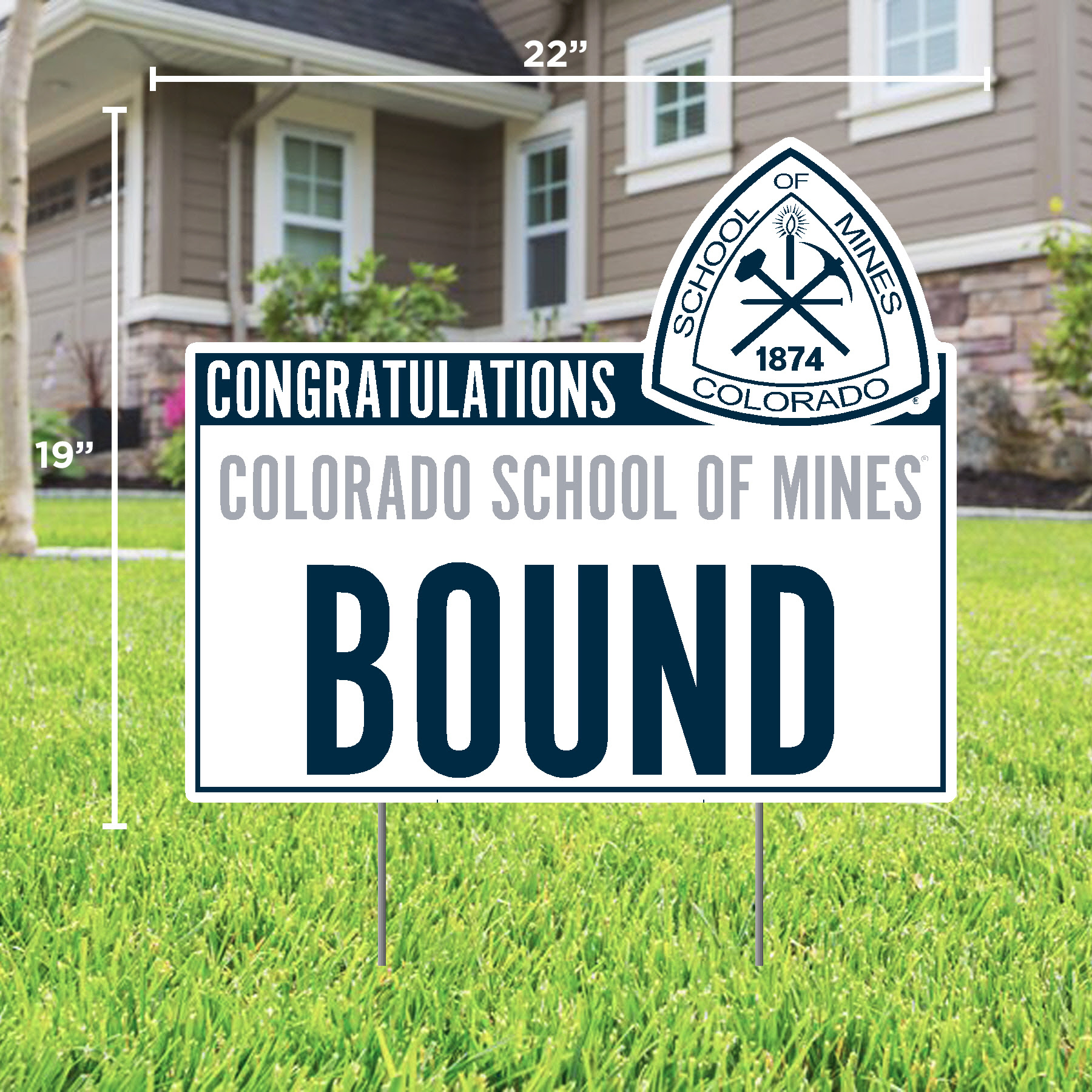 Colorado School of Mines Bound Lawn Sign