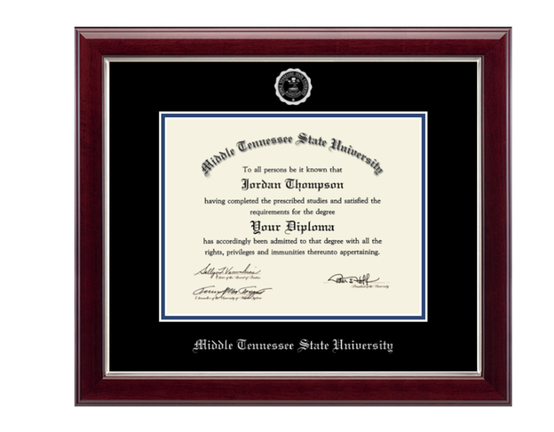 Textbook Brokers MTSU MTSU Silver Embossed Diploma Frame in Gallery ONLY)